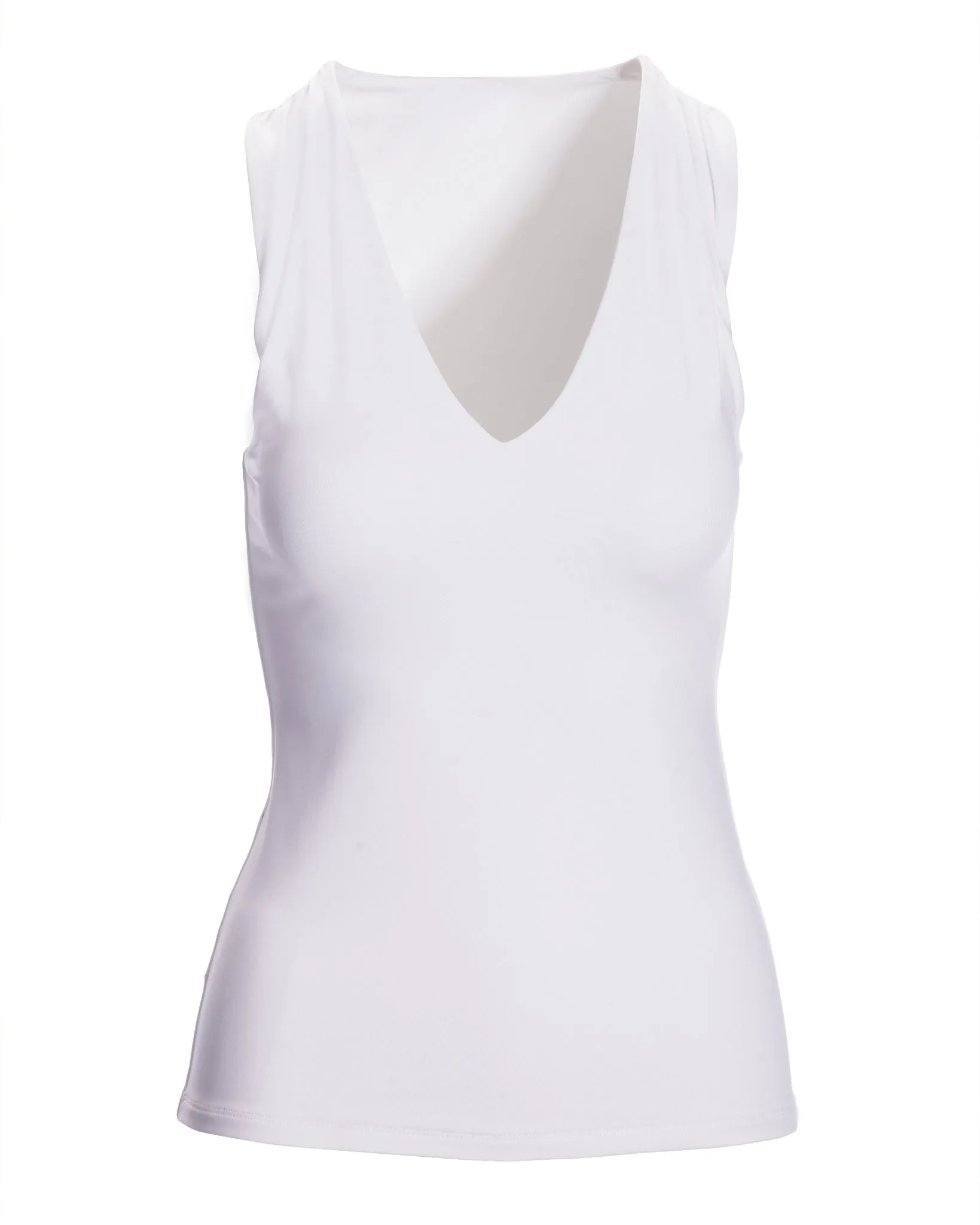 So Modern Sleeveless V Neck Knit Top Pure White sold by Boston Proper product image thumbnail 2