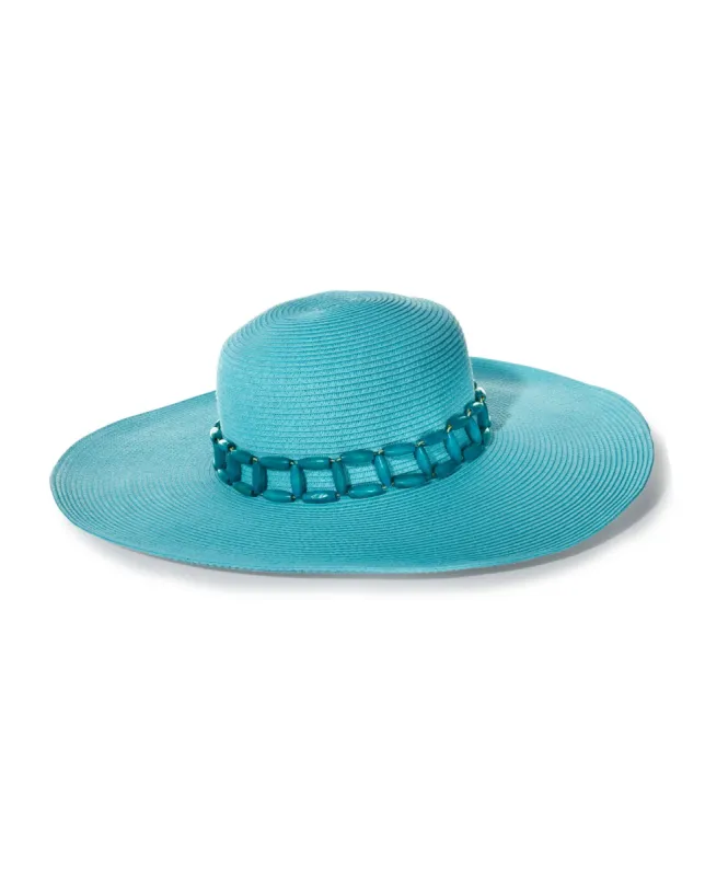 Wide Brim Gem Hat Turquoise sold by Boston Proper