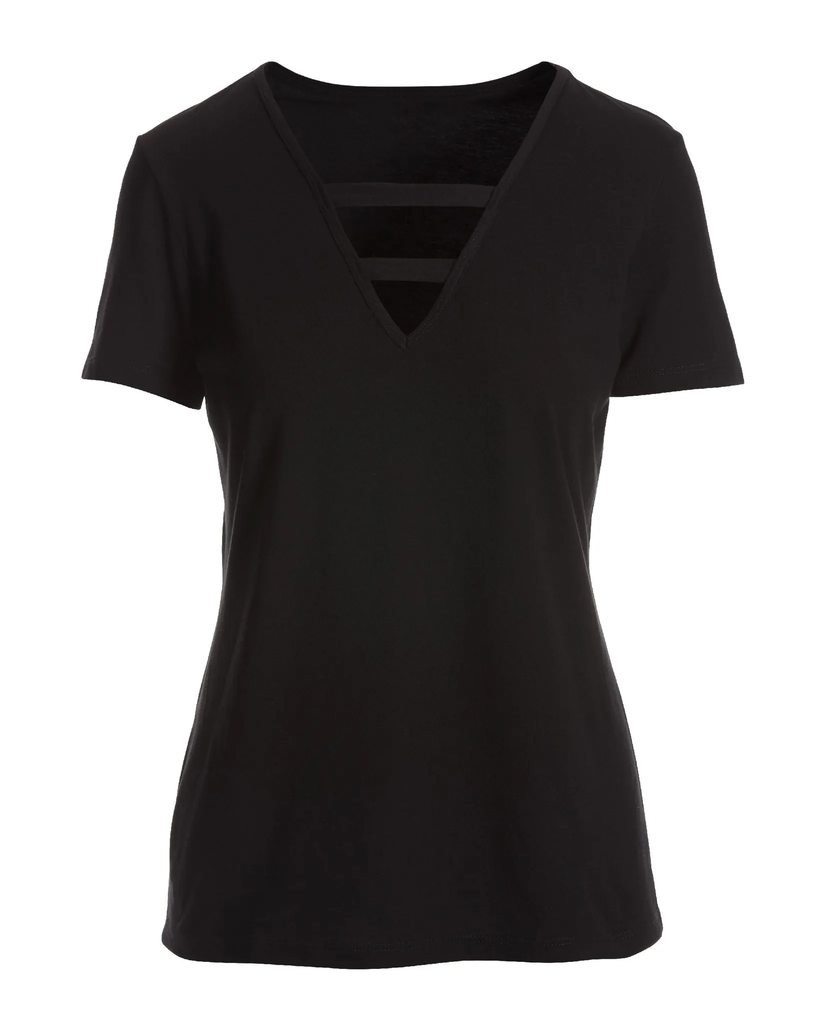 V Neck Bar Strappy Tee Black sold by Boston Proper product image thumbnail 2
