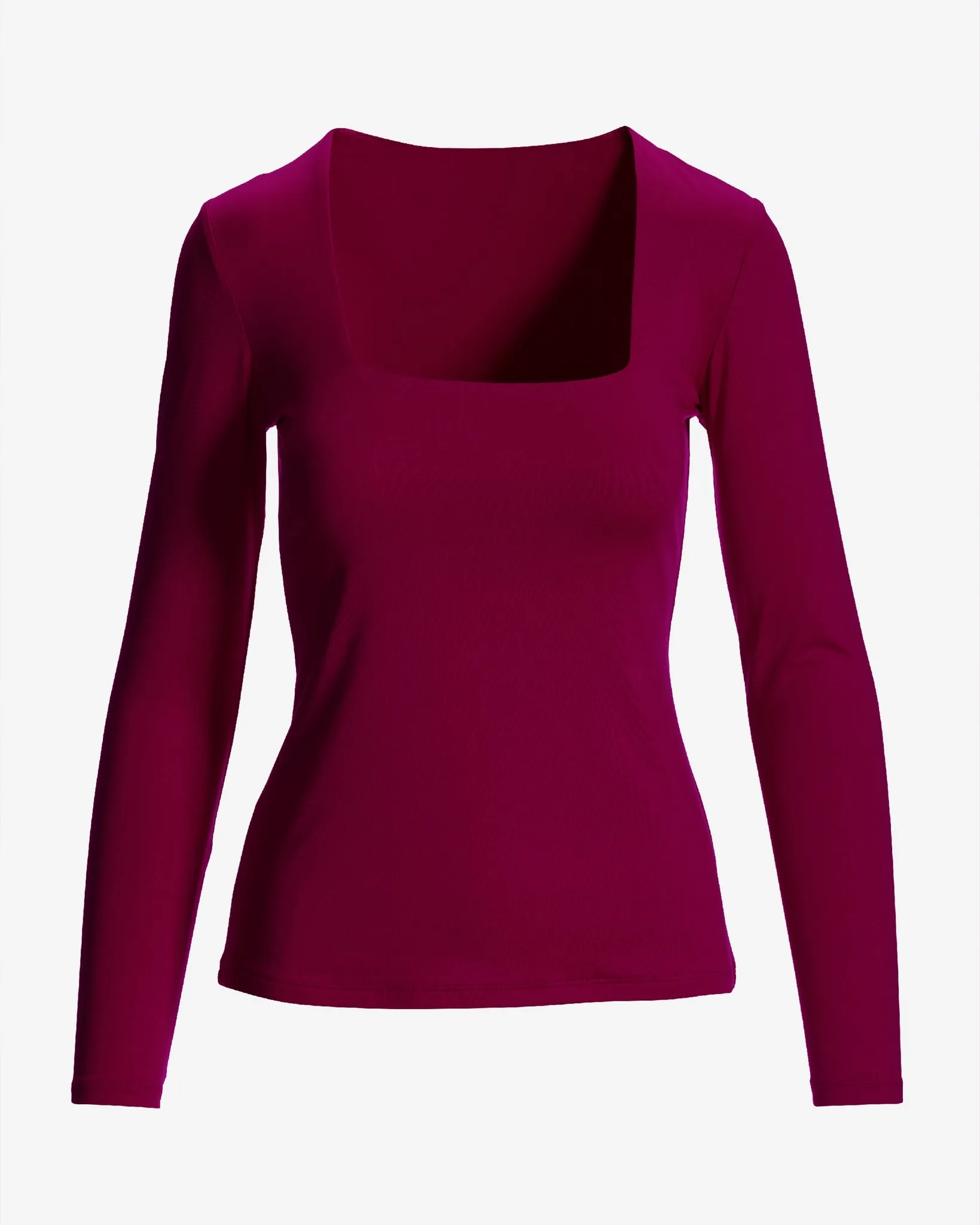 So Modern Square Neck Long Sleeve Top Maroon sold by Boston Proper product image thumbnail 2