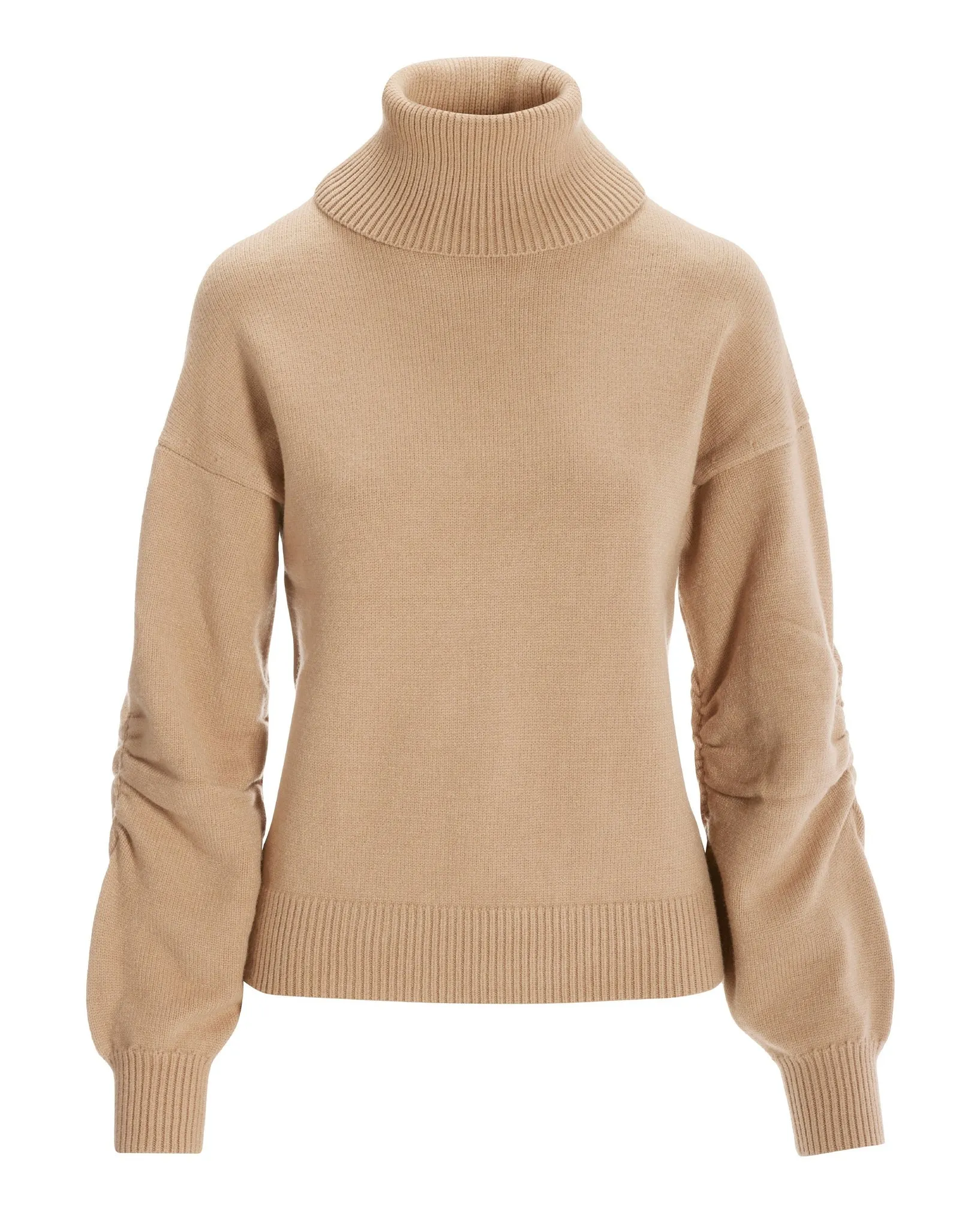 Ruched Sleeve Turtleneck Sweater Sesame sold by Boston Proper product image thumbnail 2