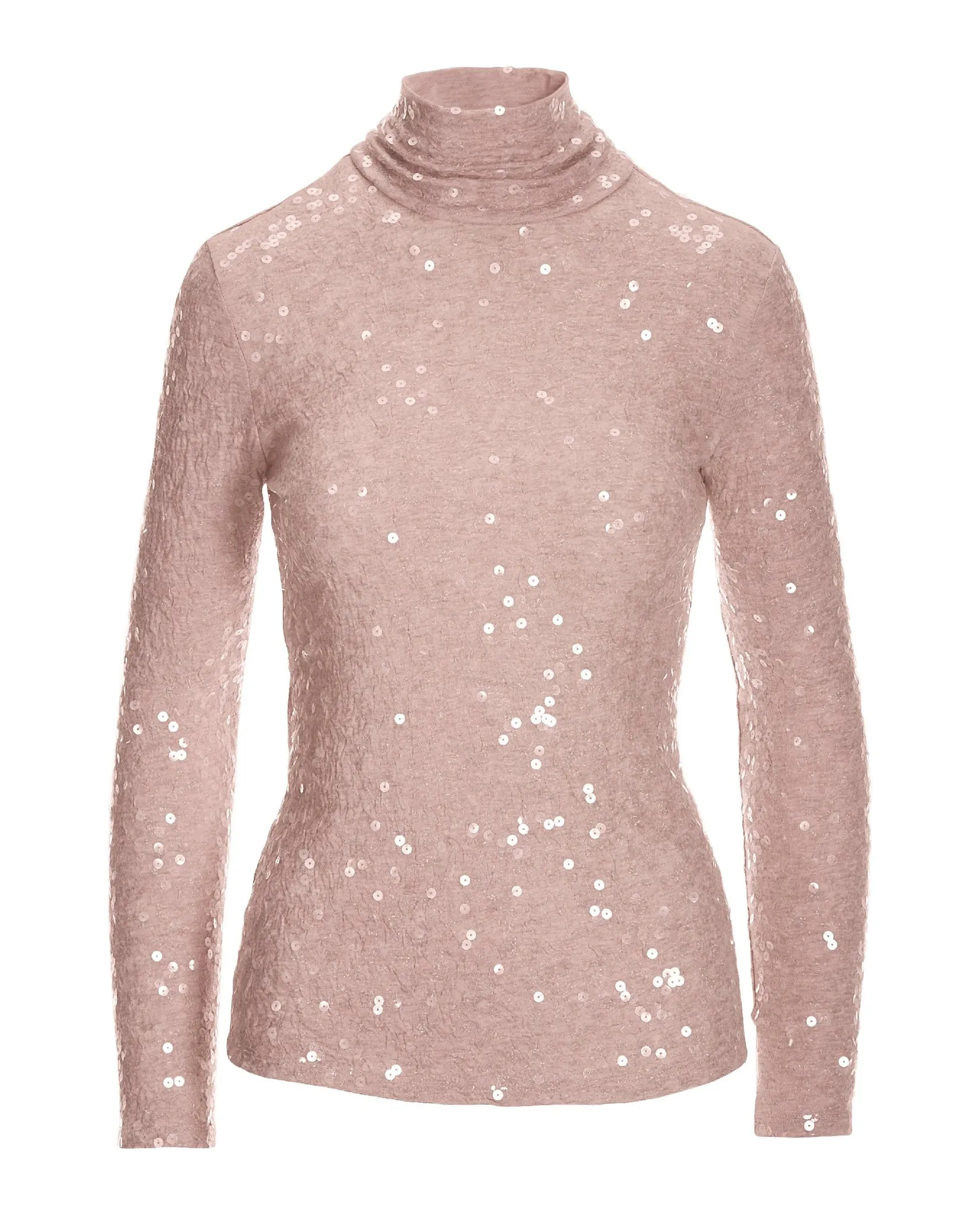 Sequin Knit Turtleneck Top Mauve sold by Boston Proper product image thumbnail 2