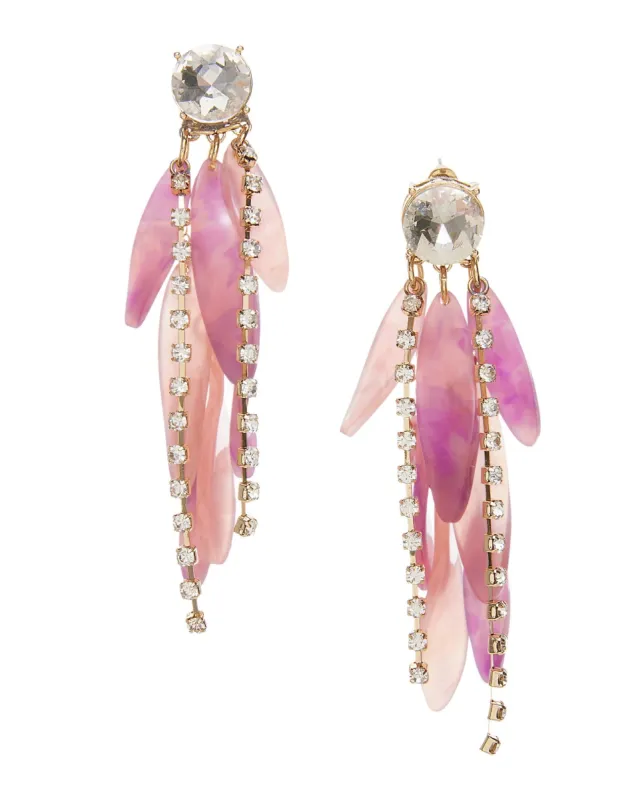 Rhinestone Drop Earring Pink/Silver sold by Boston Proper