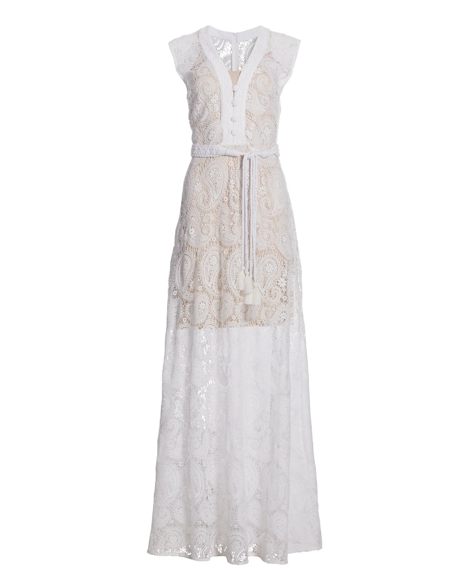 Paisley Lace Sleeveless Maxi Dress White sold by Boston Proper product image thumbnail 2