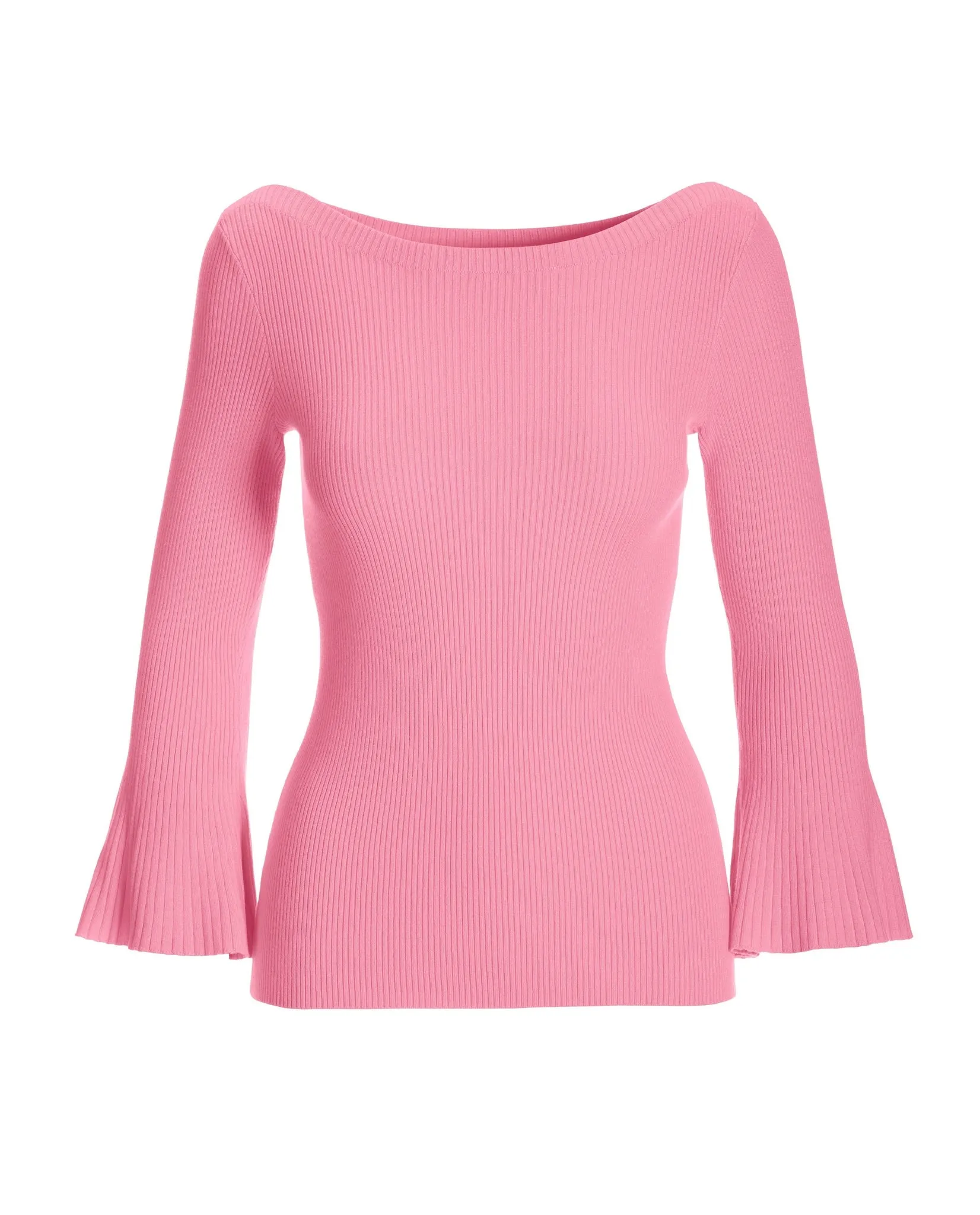 Ribbed Boatneck Flare Sleeve Sweater Begonia Pink sold by Boston Proper product image thumbnail 2