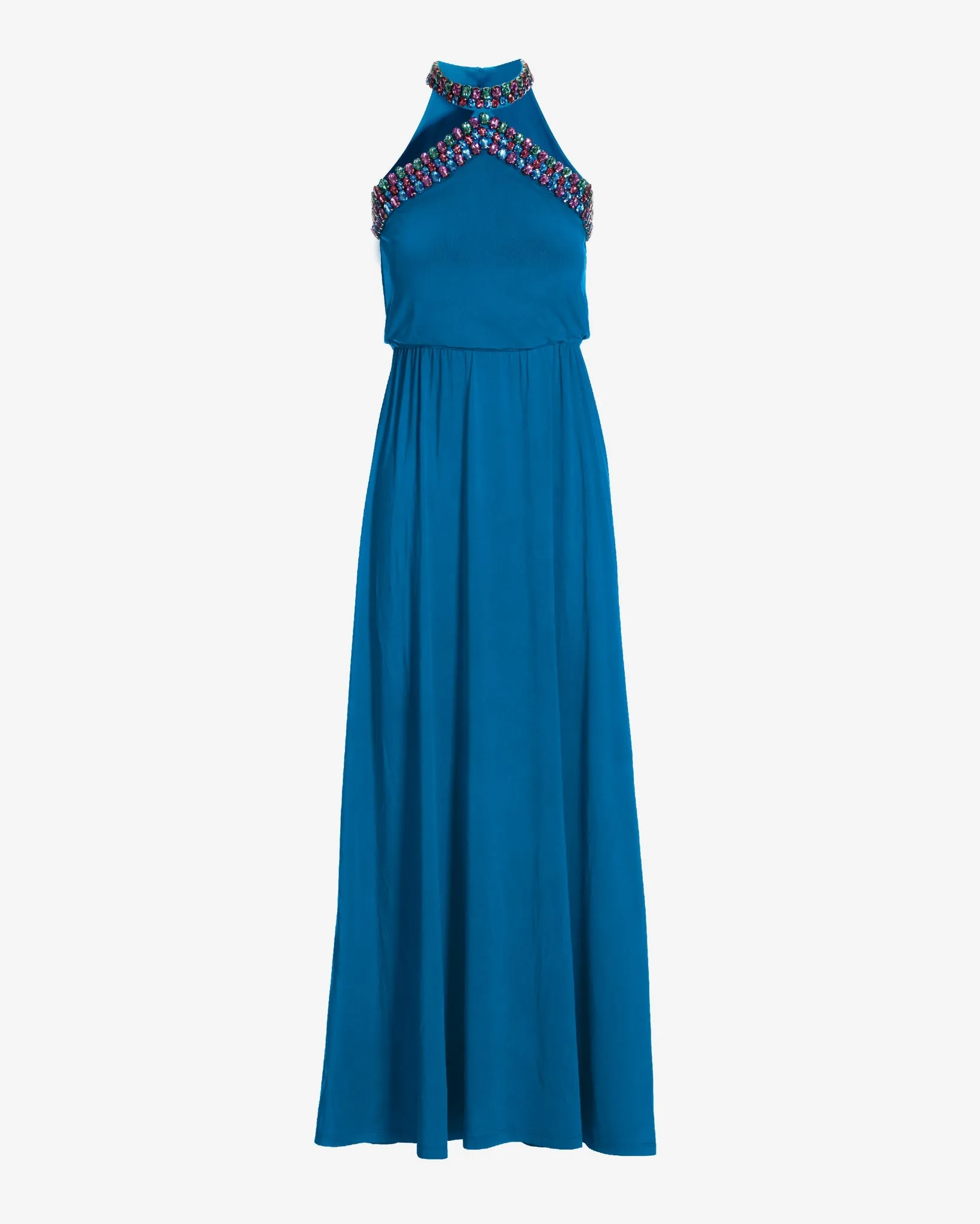 Gem Necklace Knit Maxi Dress Blue Aster sold by Boston Proper product image thumbnail 2