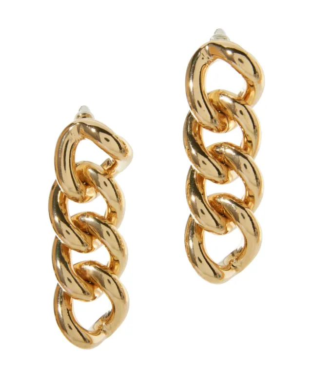 Gold Chain Link Earring Gold sold by Boston Proper