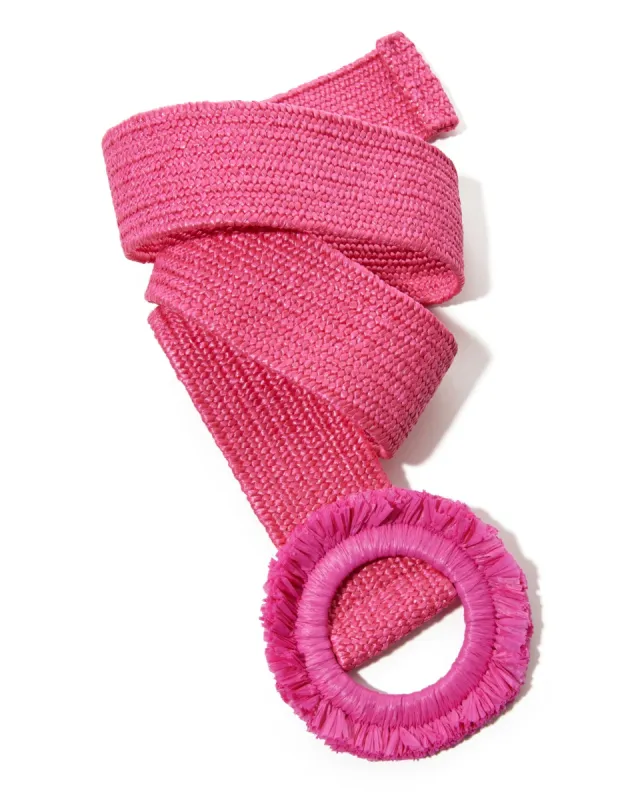 Raffia Fringe Belt Pink sold by Boston Proper