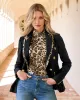 Exploded Cheetah Trim Modern Double Breasted Blazer Neutral sold by Boston Proper