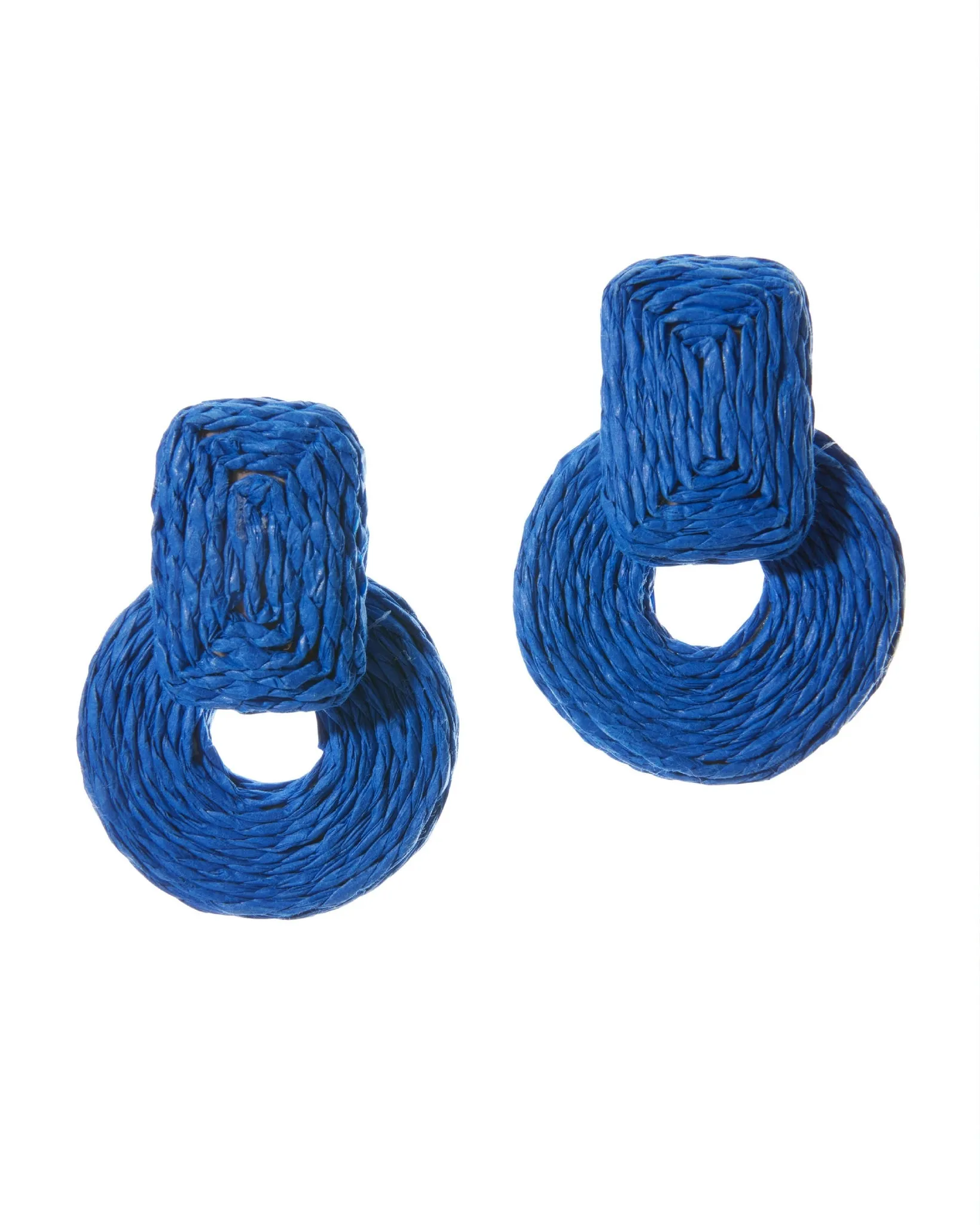Raffia Drop Earring Blue sold by Boston Proper