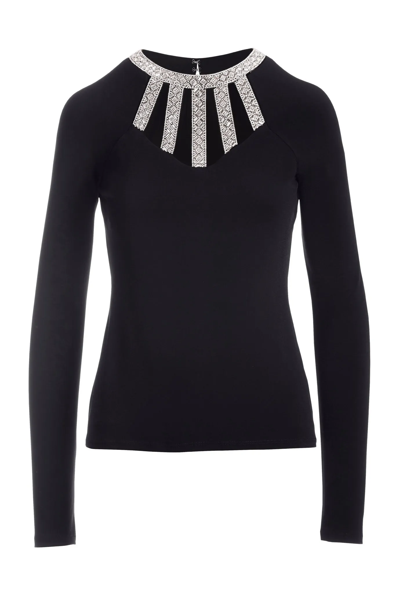 Embellished Trim Strappy Knit Top Black sold by Boston Proper product image thumbnail 2