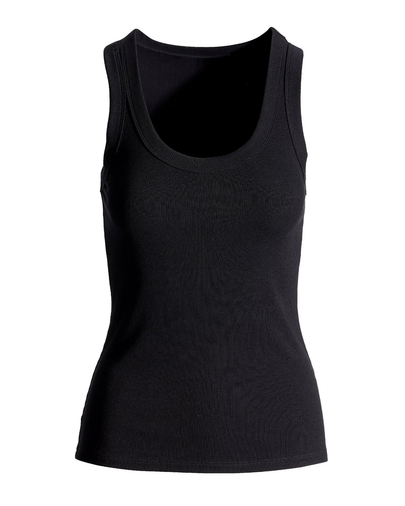 So Essential Scoop Neck Ribbed Top Black sold by Boston Proper product image thumbnail 2