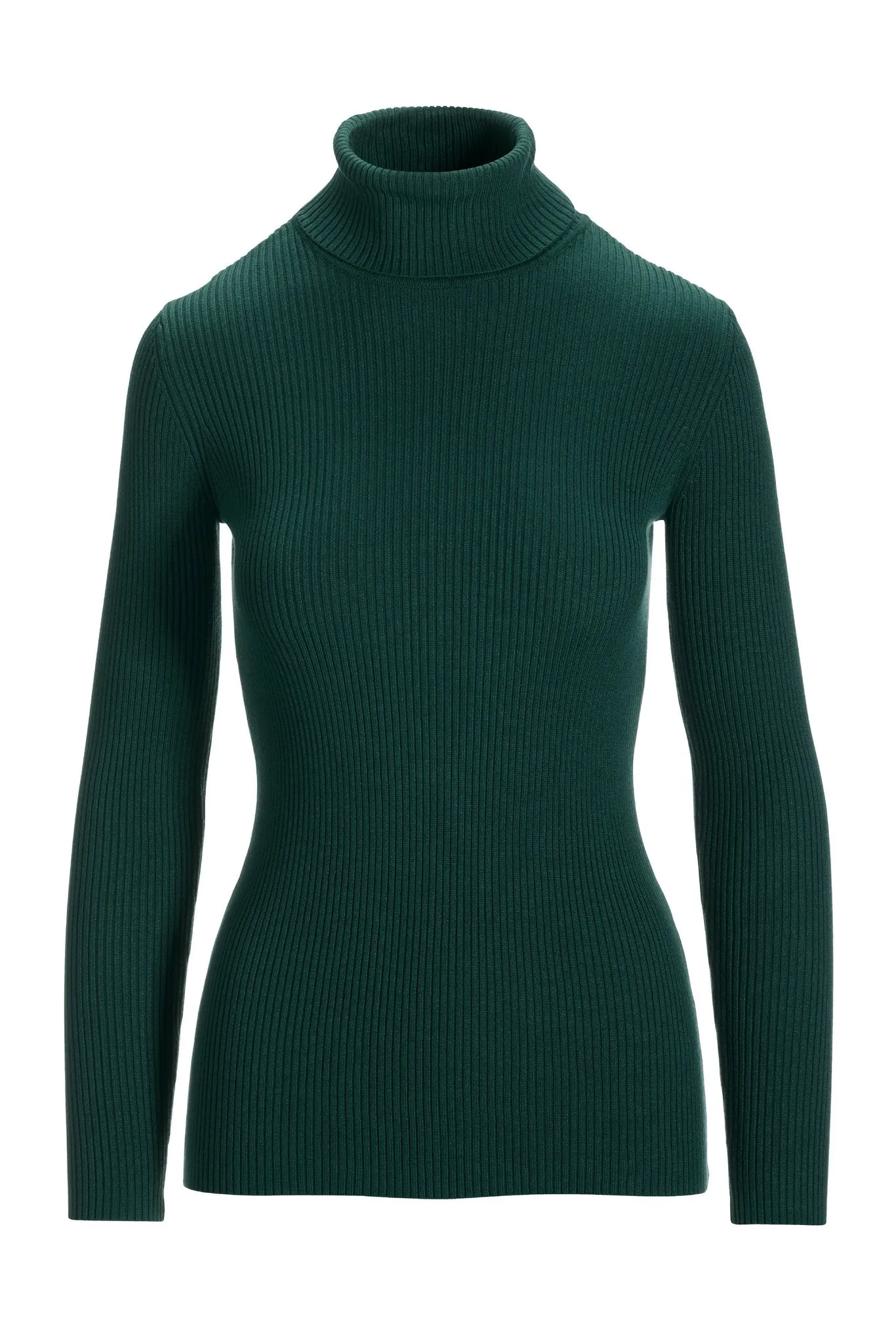 Ribbed Turtleneck Sweater Emerald sold by Boston Proper product image thumbnail 2