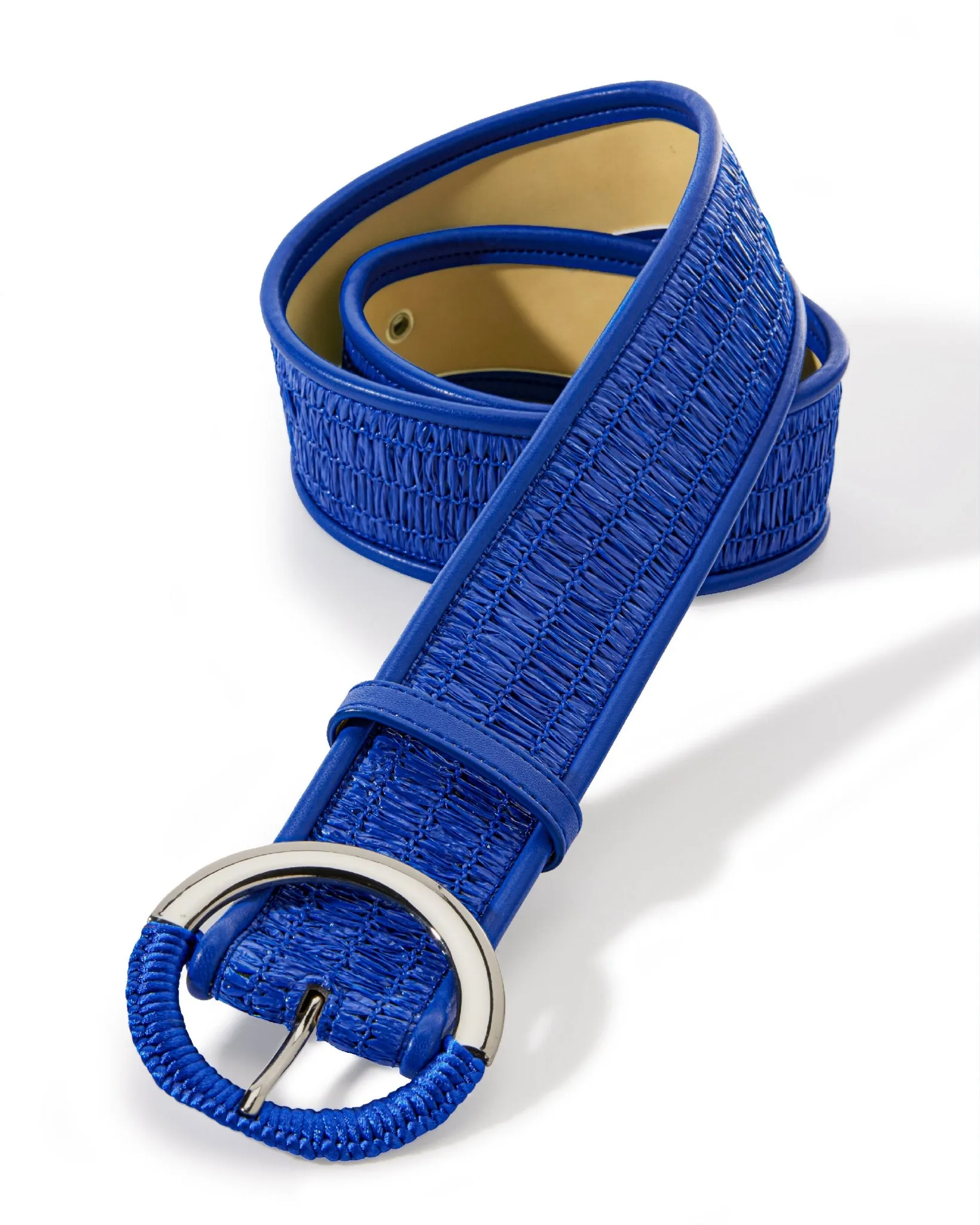 Wide Waist Woven Belt Blue sold by Boston Proper