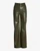 Malibu Wide Leg Five Pocket Faux Leather Pant Olive sold by Boston Proper