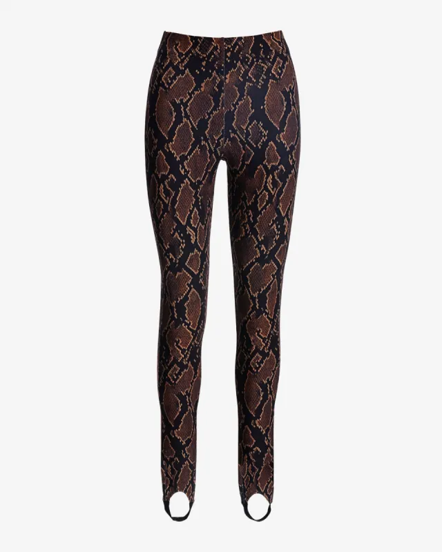 Aspen Spotted Snake Print Ponte Stirrup Legging Brown sold by Boston Proper