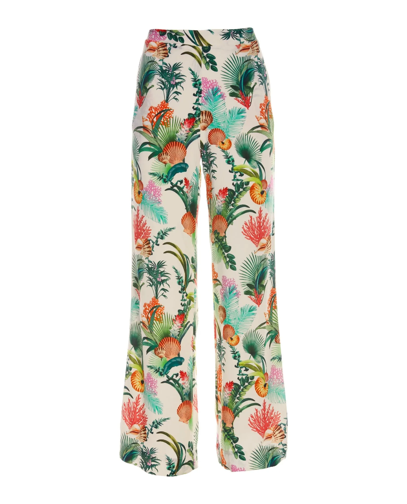 Tropical Oasis Printed Palazzo Pant Off White Multi sold by Boston Proper product image thumbnail 2