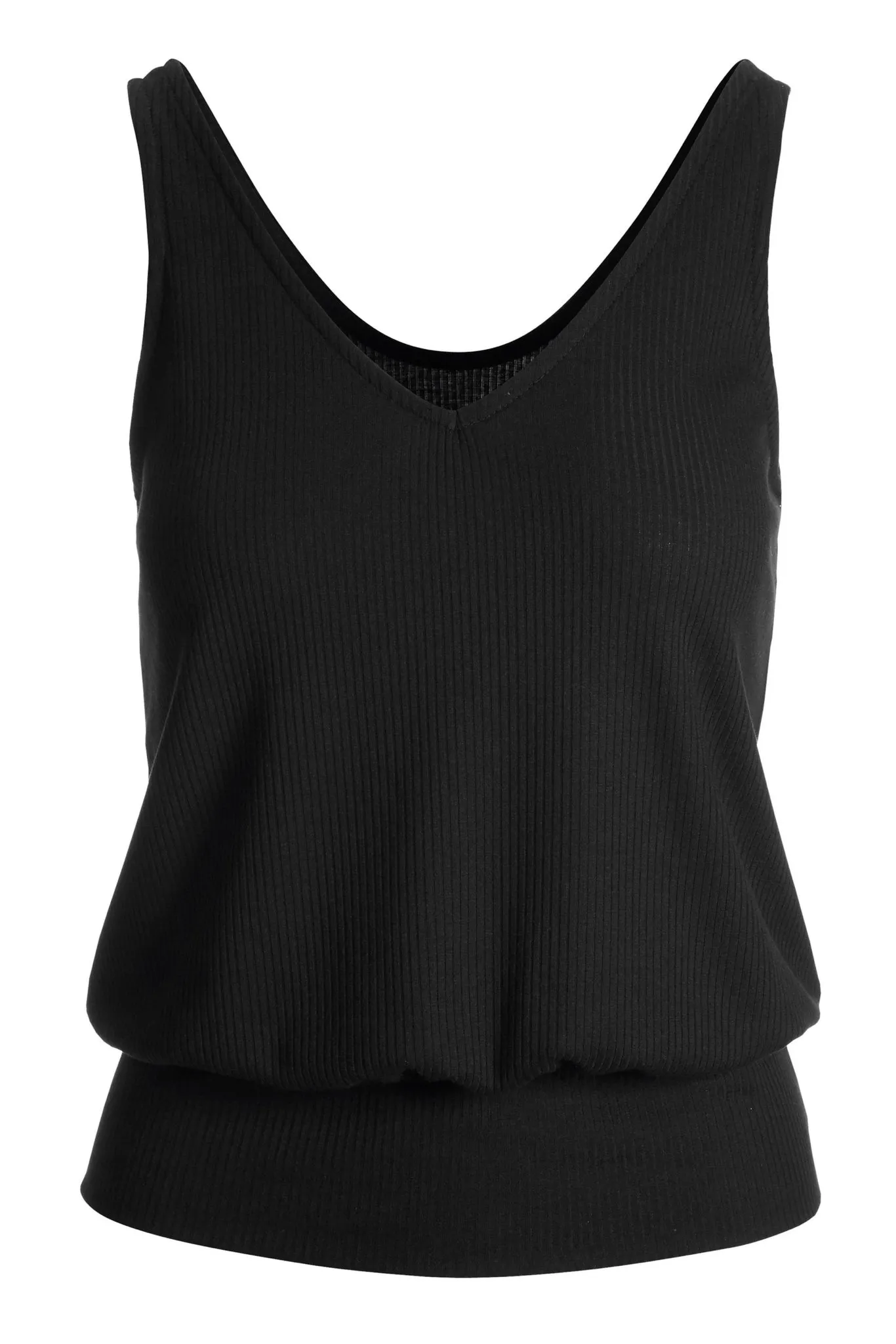 Ribbed Blouson Tank Top Black sold by Boston Proper product image thumbnail 2