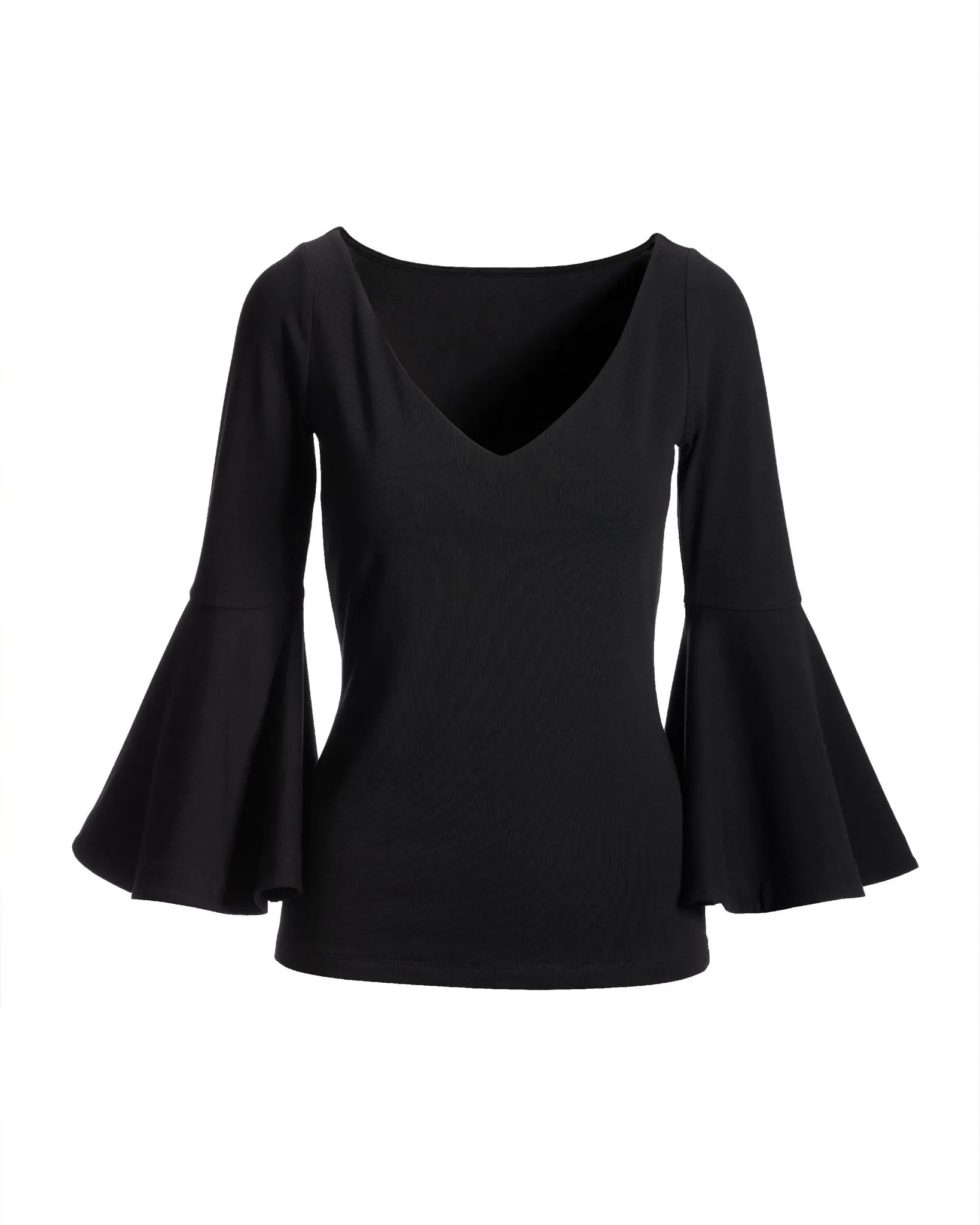 So Sexy Flare Sleeve V Neck Top Proper Black sold by Boston Proper product image thumbnail 2