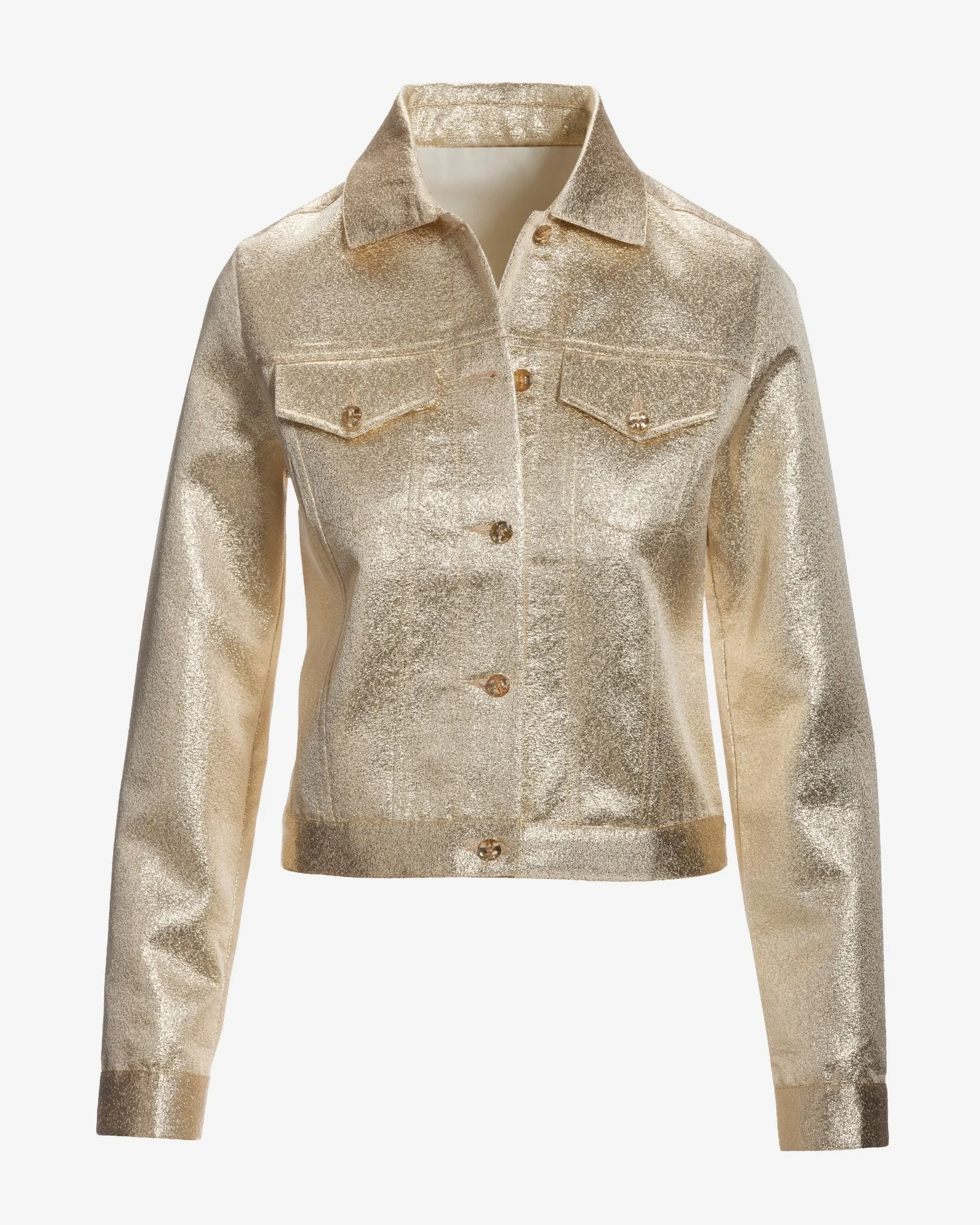 Shimmer Brocade Lightweight Jacket Gold sold by Boston Proper product image thumbnail 2