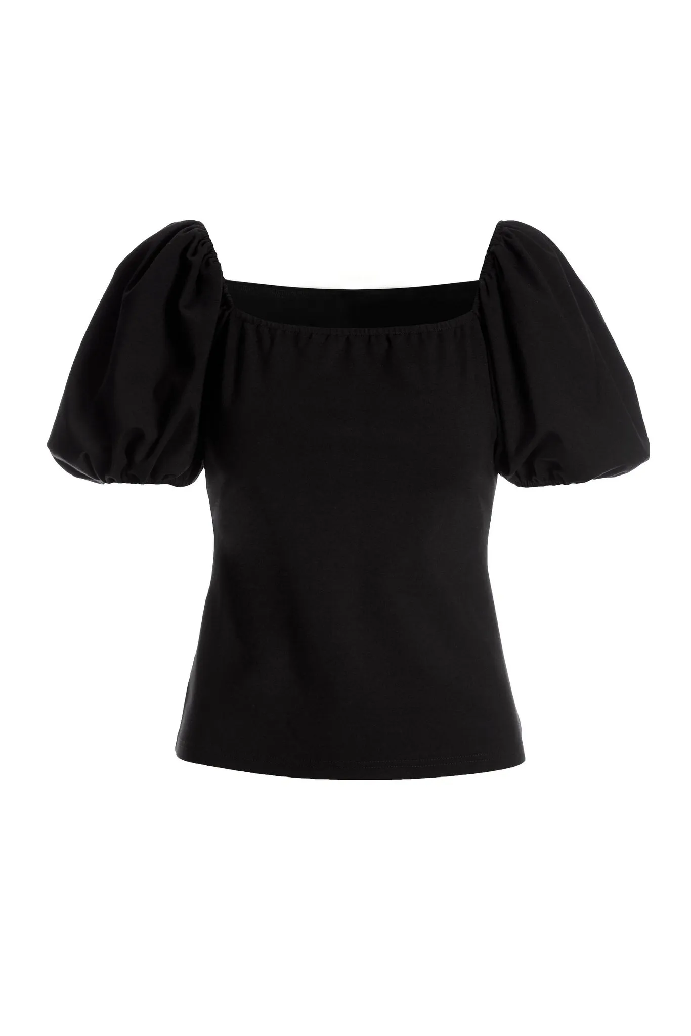 Puff Sleeve Ponte Square Neck Top Black sold by Boston Proper product image thumbnail 2