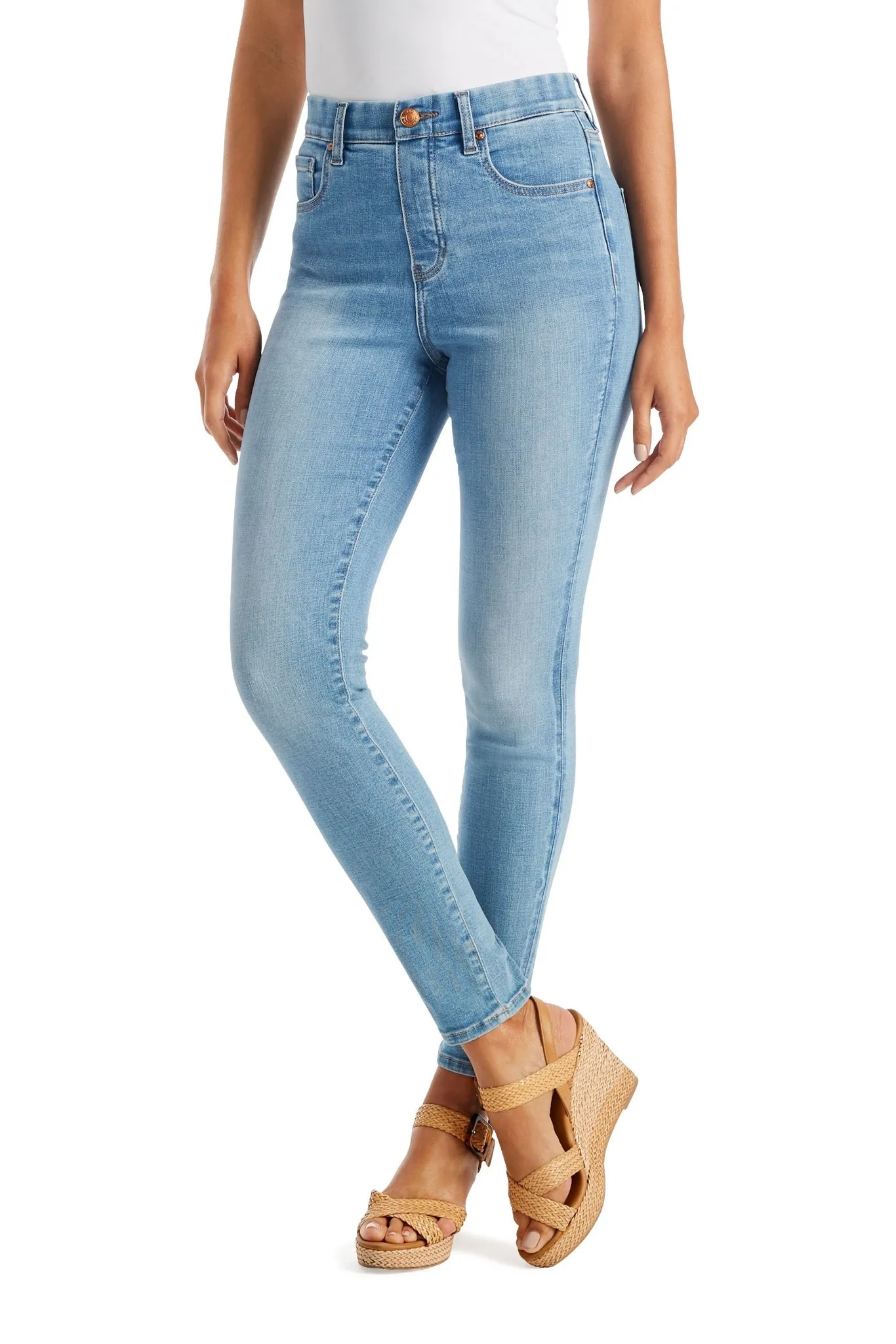 Valentina Pull On Jeans Light Med Wash sold by Boston Proper