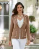 Pearl Embellished Sweater Blazer Tan sold by Boston Proper