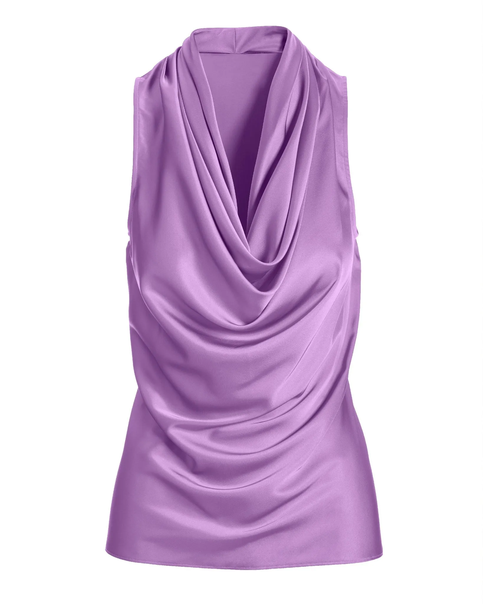 Marilyn Cowl-Neck Charmeuse Blouse Sheer Lilac sold by Boston Proper product image thumbnail 2