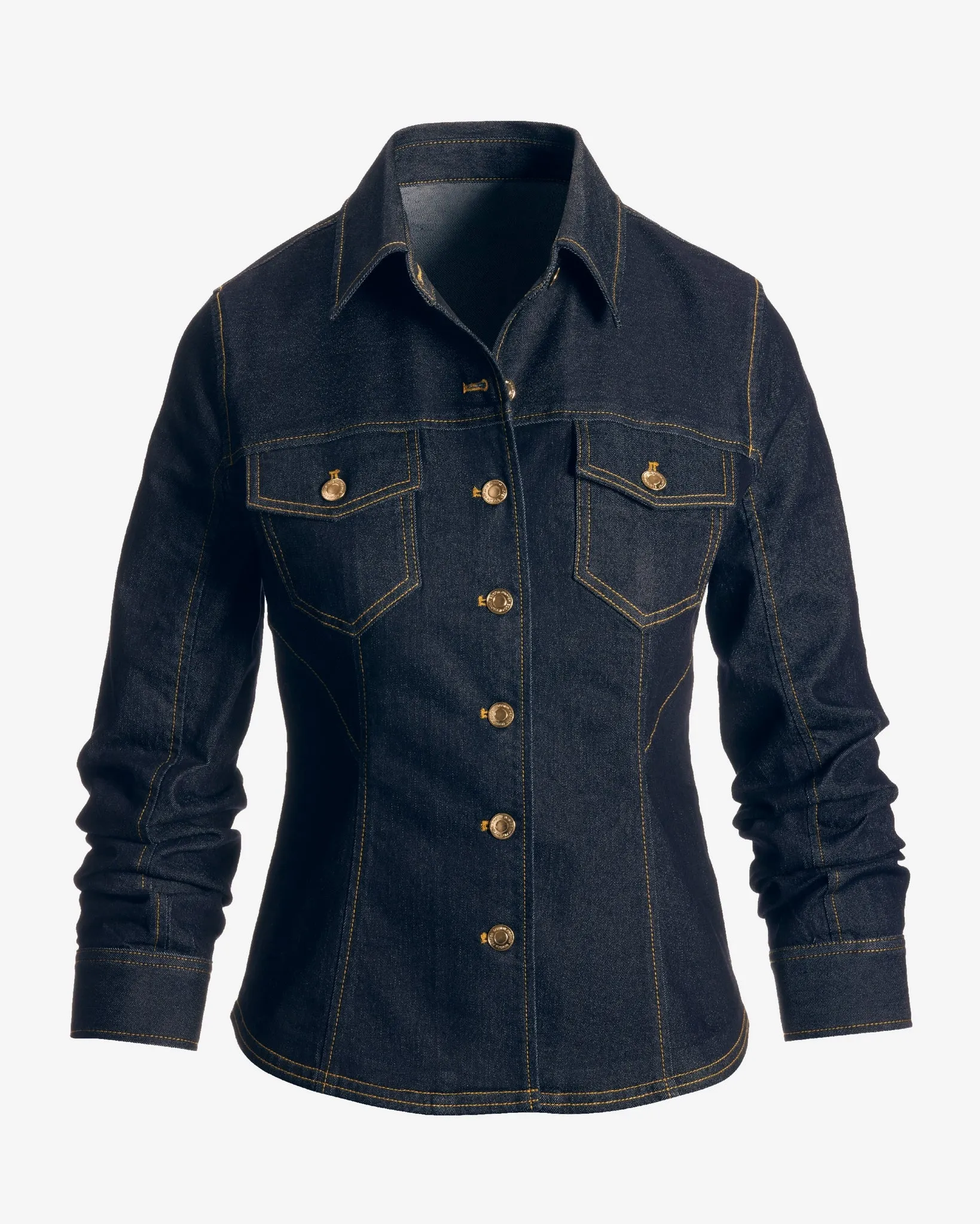 Ruched Sleeve Shaped Denim Jacket Rinse sold by Boston Proper product image thumbnail 2