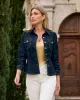 Ruched Sleeve Shaped Denim Jacket Rinse sold by Boston Proper