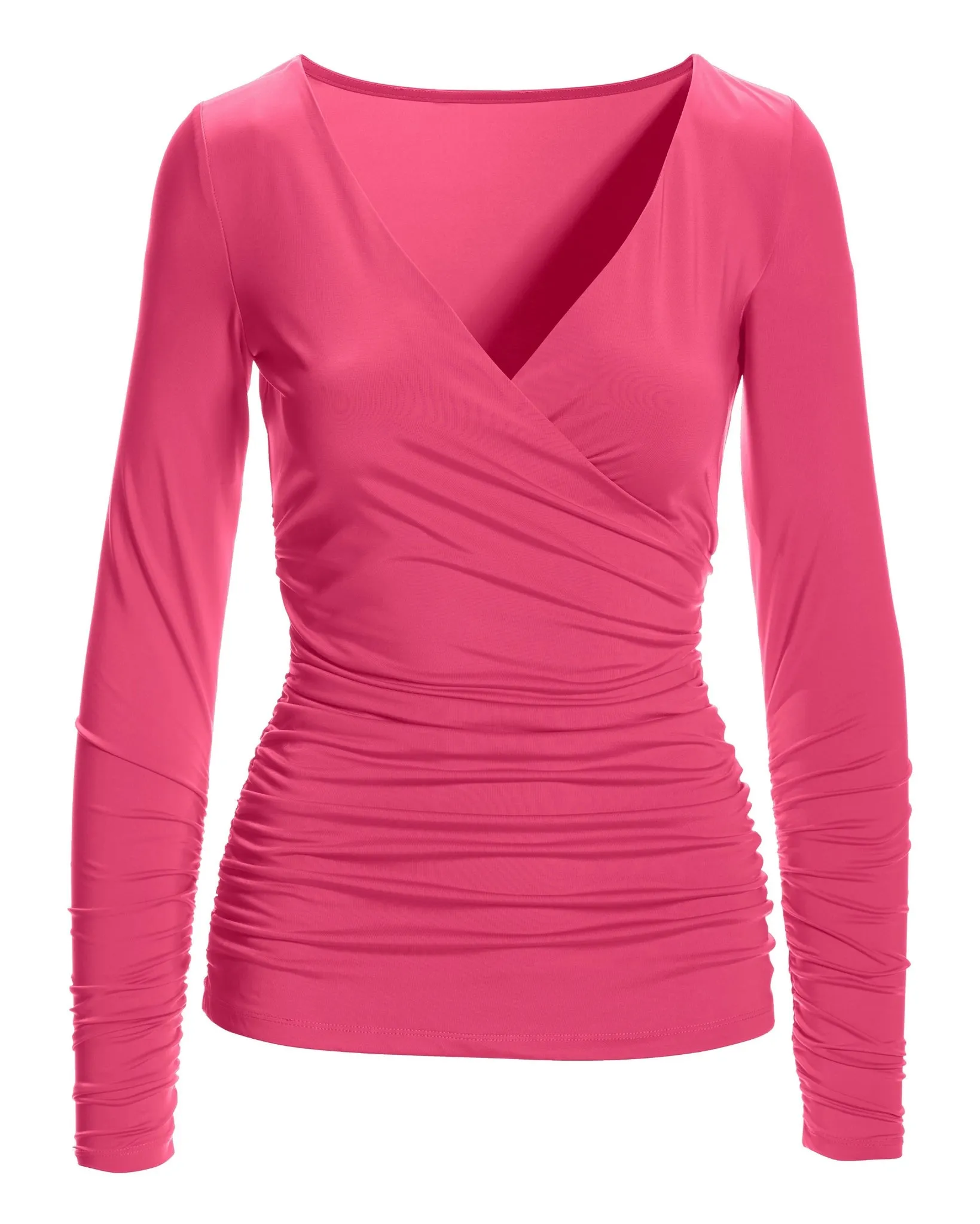 Ruched Surplice Sculpting Top Magenta sold by Boston Proper product image thumbnail 2