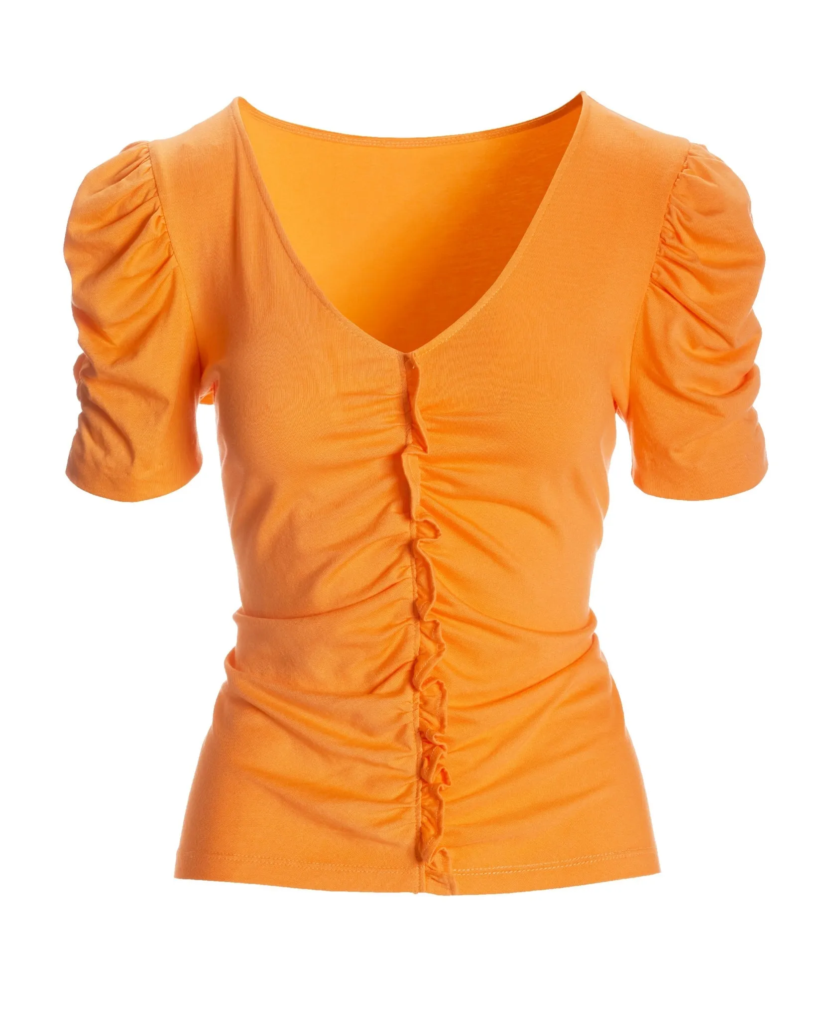 Ruched Ruffle Short Sleeve Tee Birds of Paradise sold by Boston Proper product image thumbnail 2