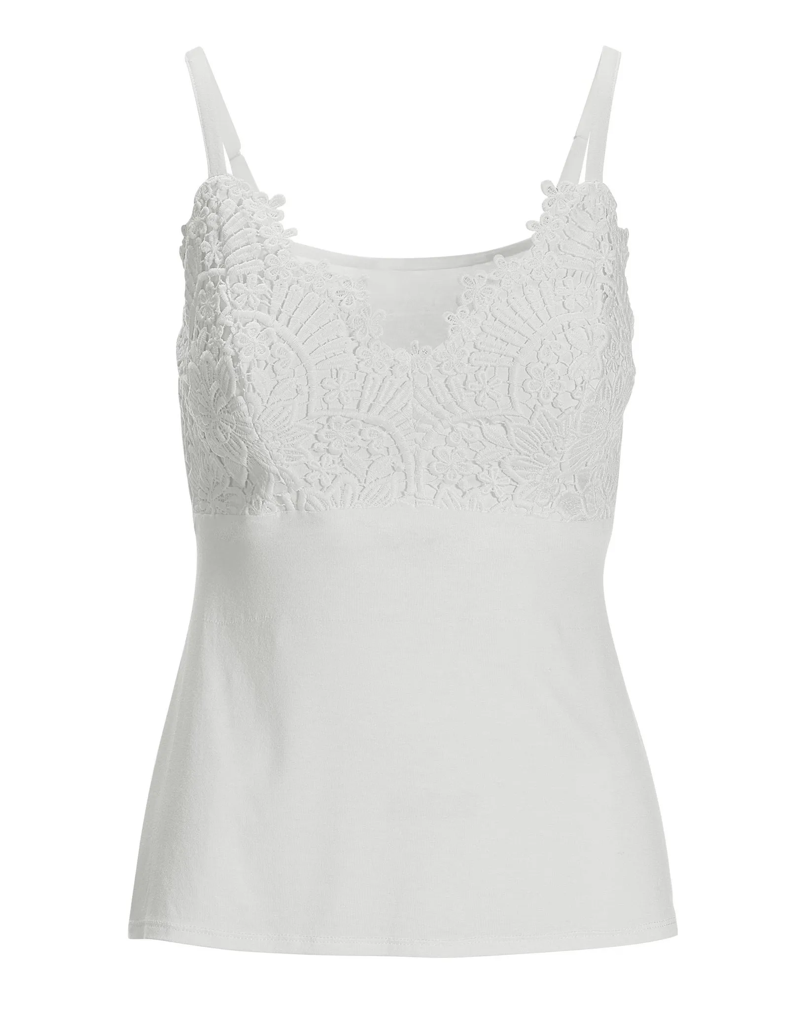 Lace Trim Cami White sold by Boston Proper product image thumbnail 2