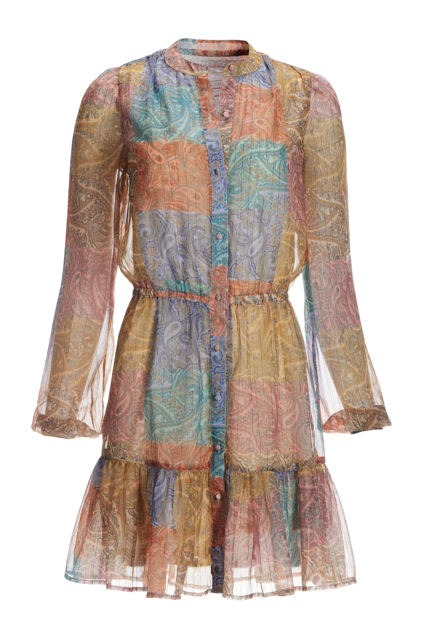 Patchwork Print Balloon Sleeve Dress Multi sold by Boston Proper product image thumbnail 2