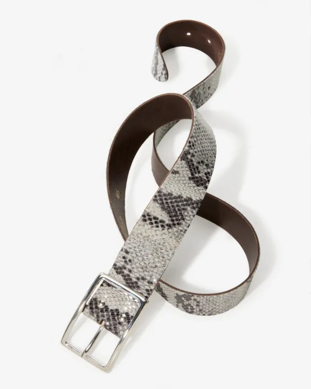 Modern Classic Leather Snakeskin Belt Natural Snake sold by Boston Proper