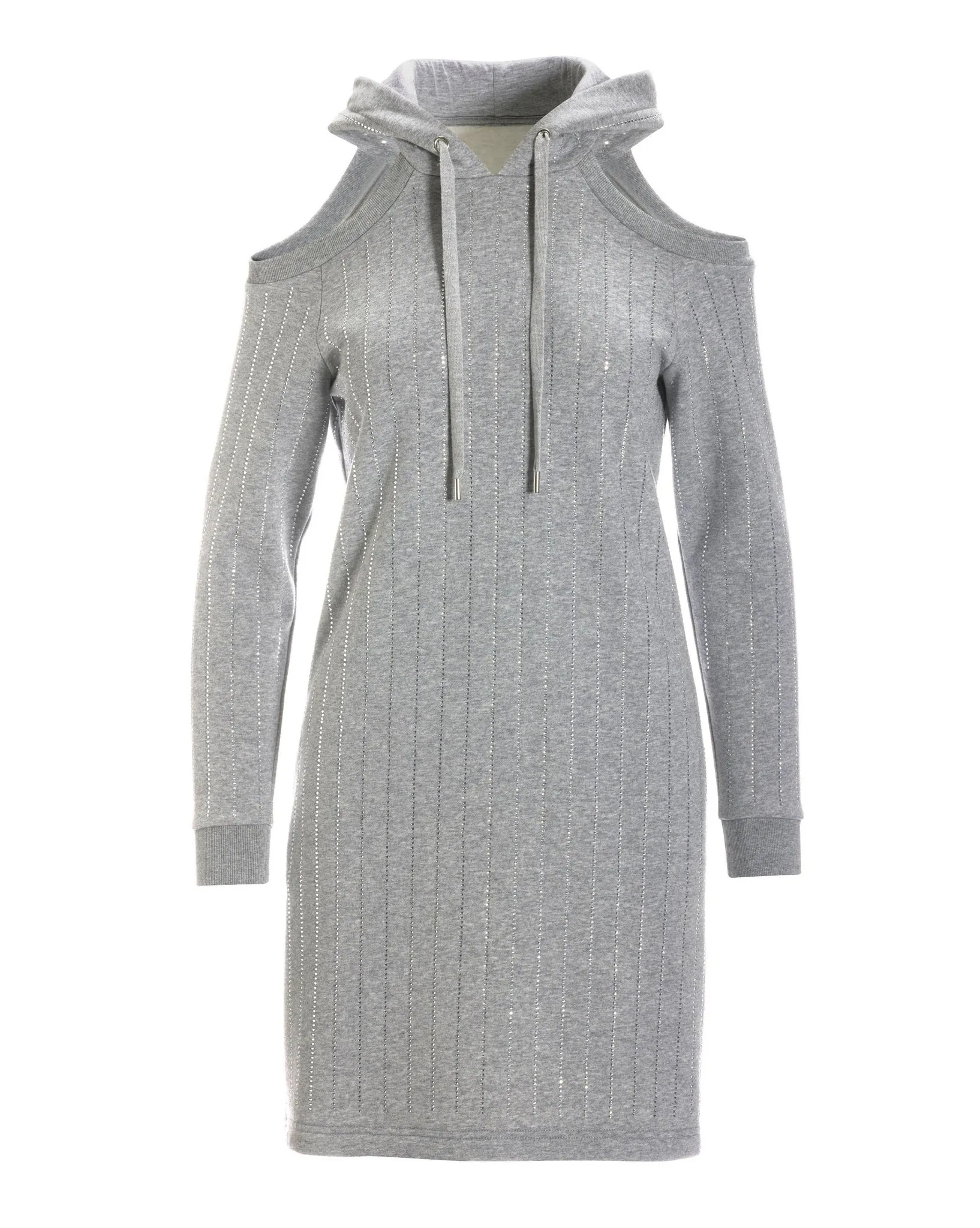 Embellished Cold Shoulder Sweatshirt Dress Heather Gray sold by Boston Proper product image thumbnail 2