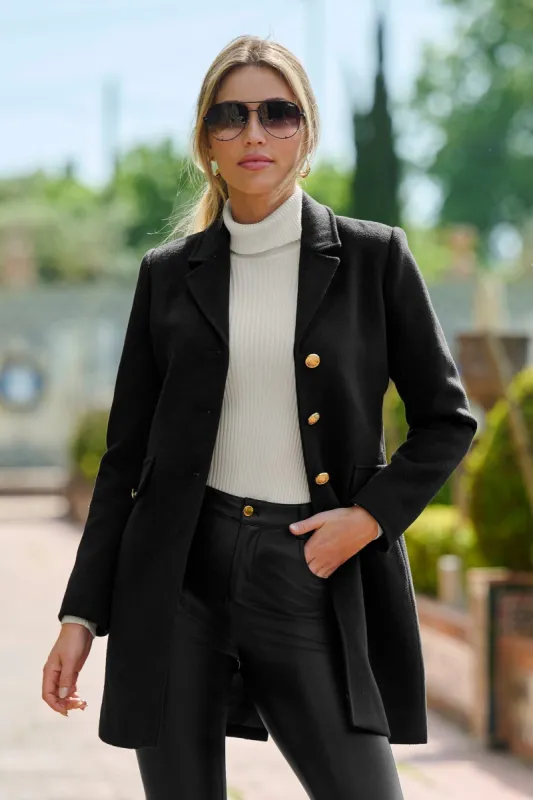 Classic Tailored Coat Black sold by Boston Proper