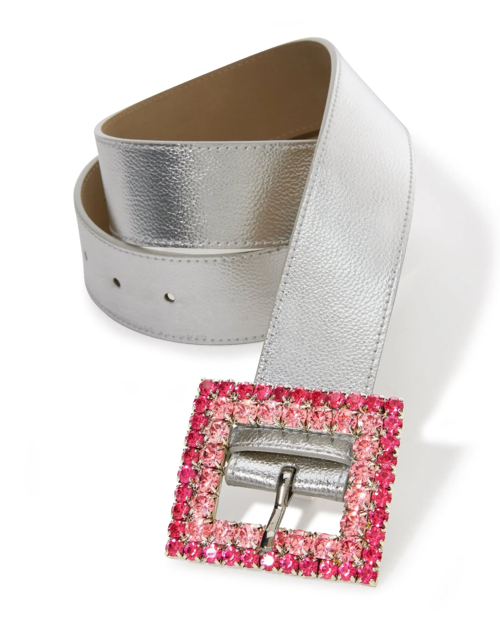 Silver Rhinestone Buckle Belt Pink/Silver sold by Boston Proper