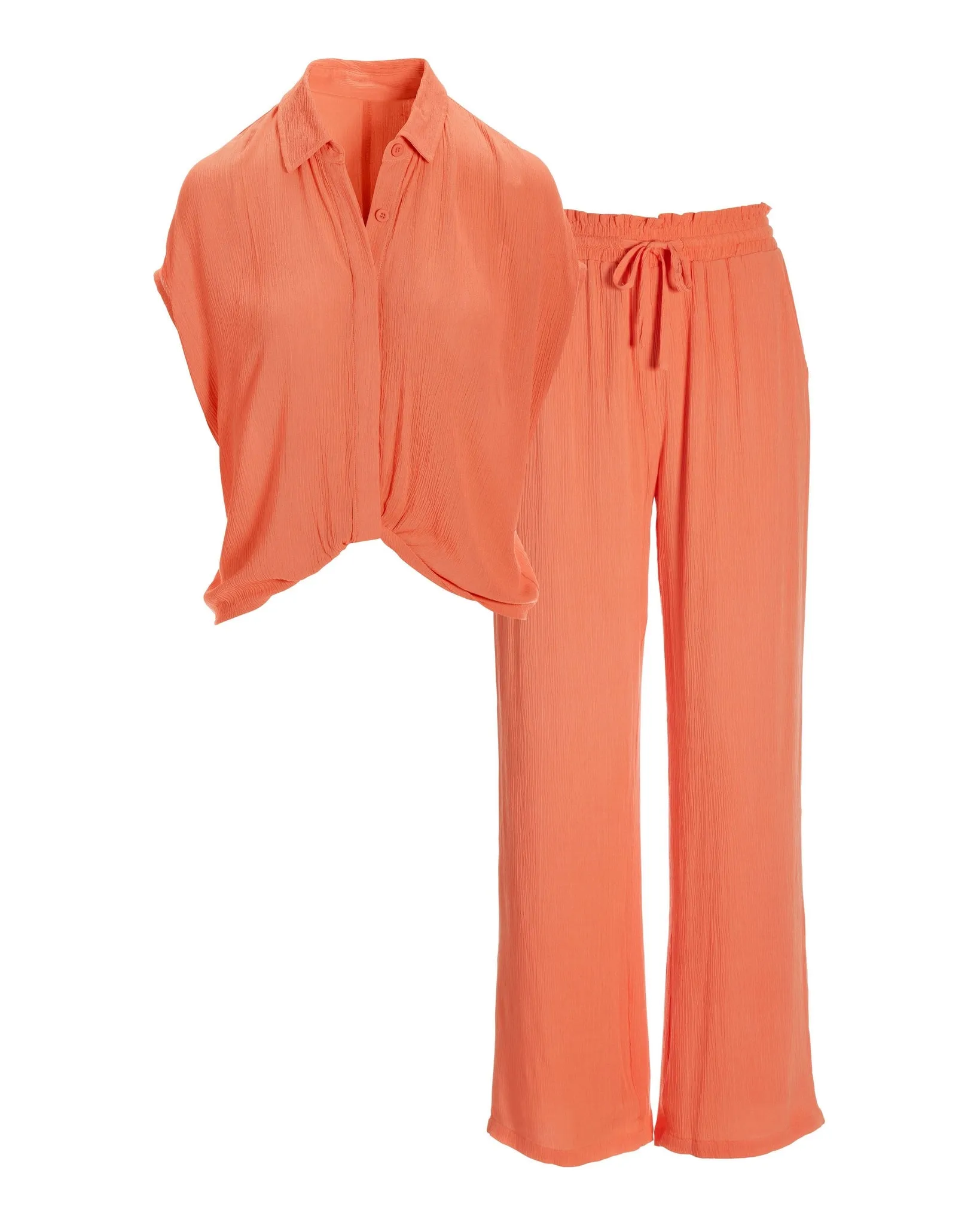 Short-Sleeve Gauze Lounge Set Desert Flower sold by Boston Proper product image thumbnail 2