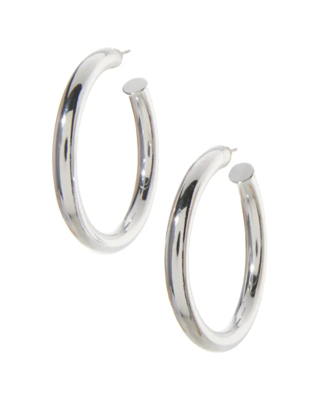 Statement Hoop Earring Silver sold by Boston Proper