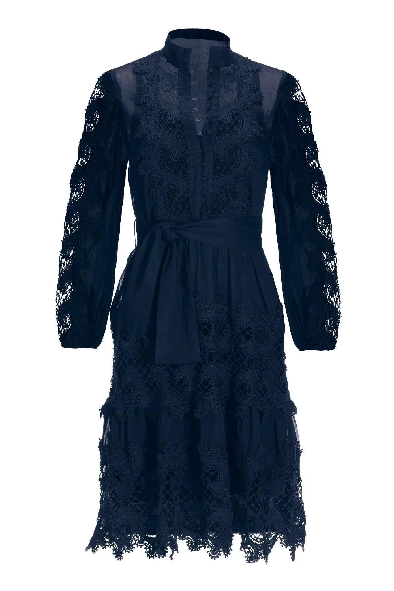 Long Sleeve Lace Dress Black Iris sold by Boston Proper product image thumbnail 2