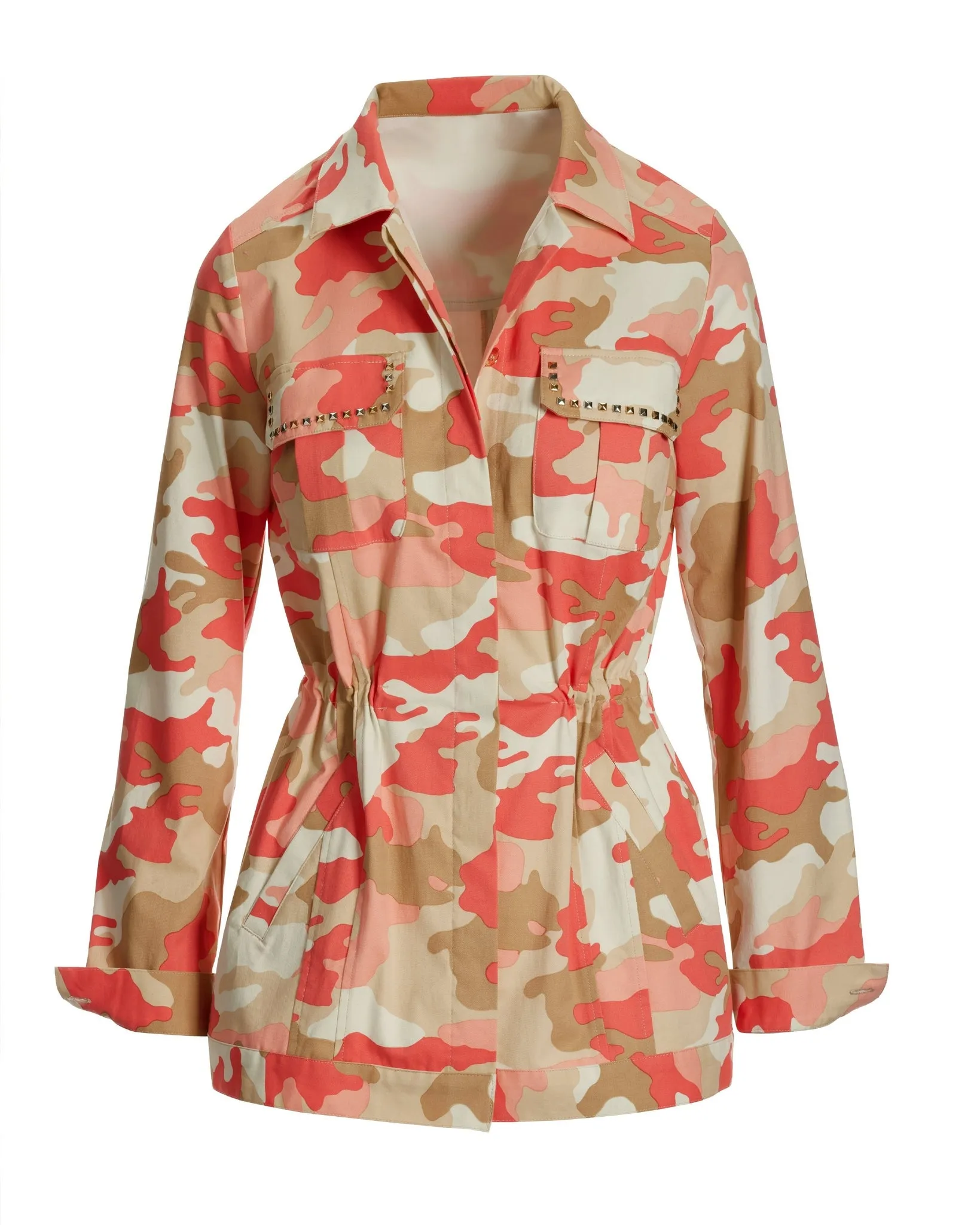 chic camo print studded utility jacket Pink sold by Boston Proper product image thumbnail 2