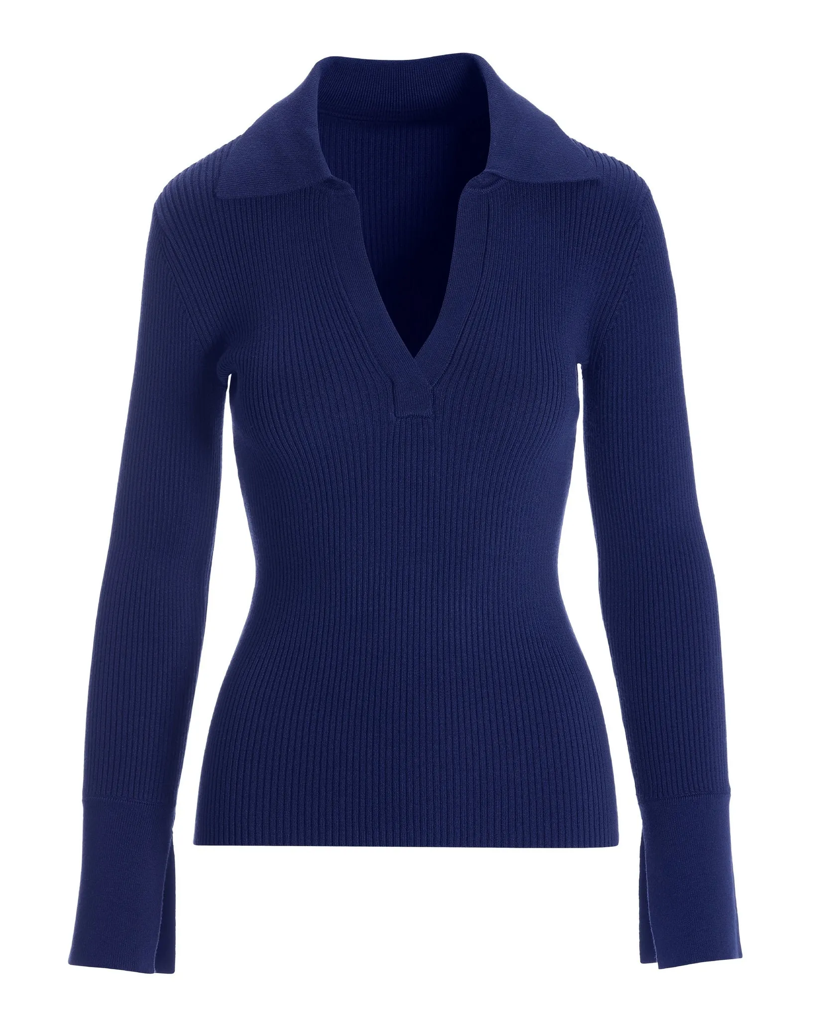 Ribbed Collar Sweater Navy sold by Boston Proper product image thumbnail 2