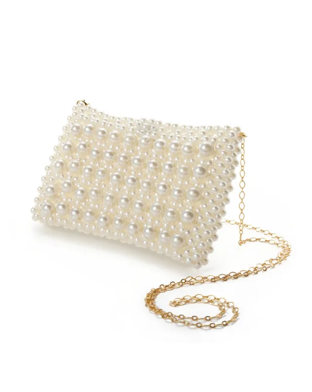 All Over Pearl Clutch White sold by Boston Proper