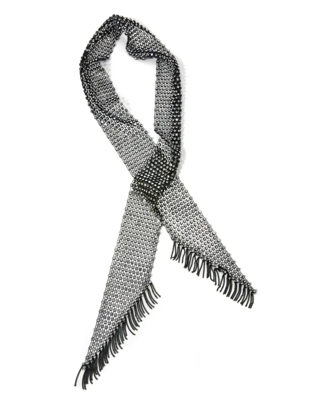 Rhinestone Wrap Necklace Black/Silver made by Boston Proper