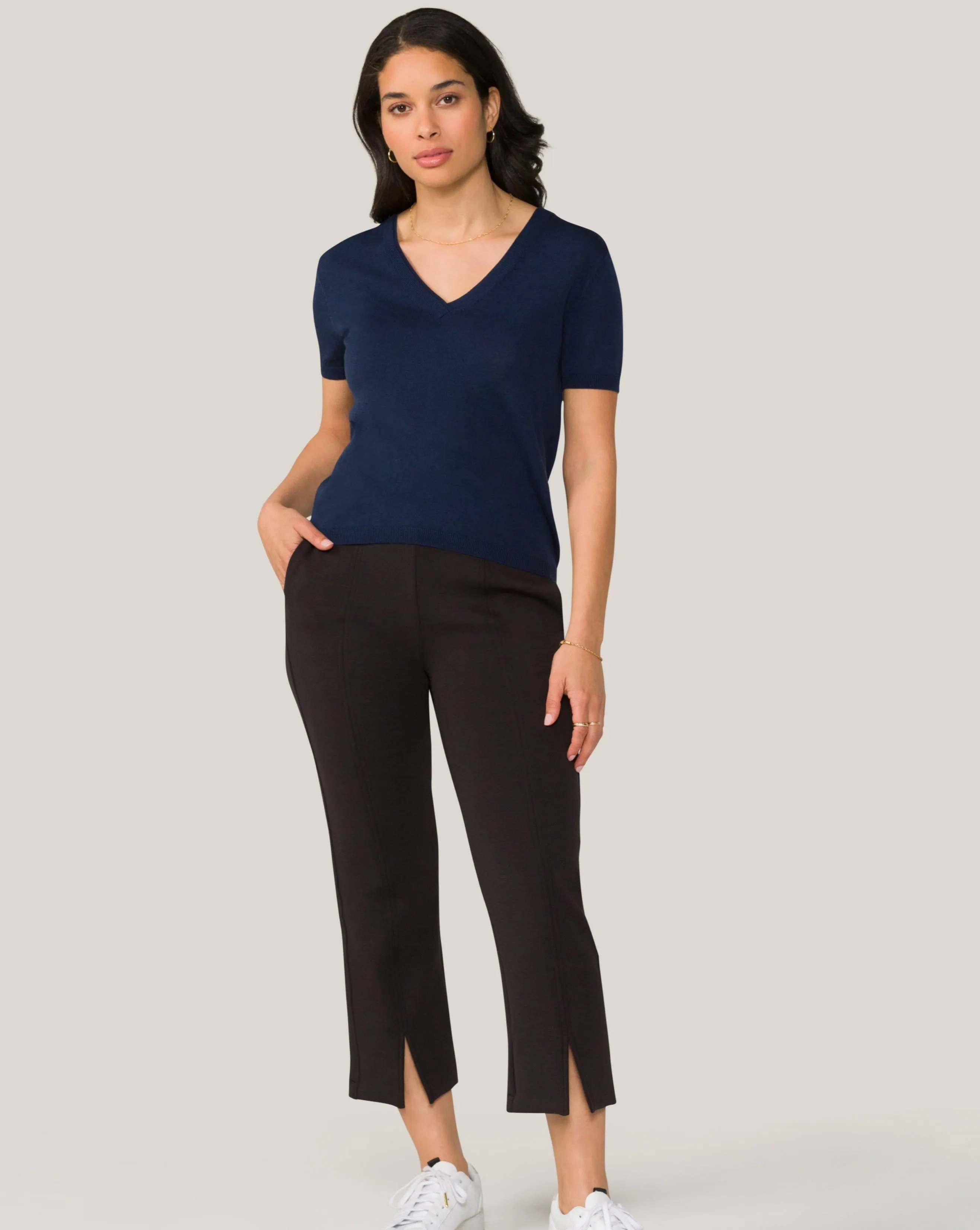 Vida Knit Tee Navy sold by Boston Proper product image thumbnail 4