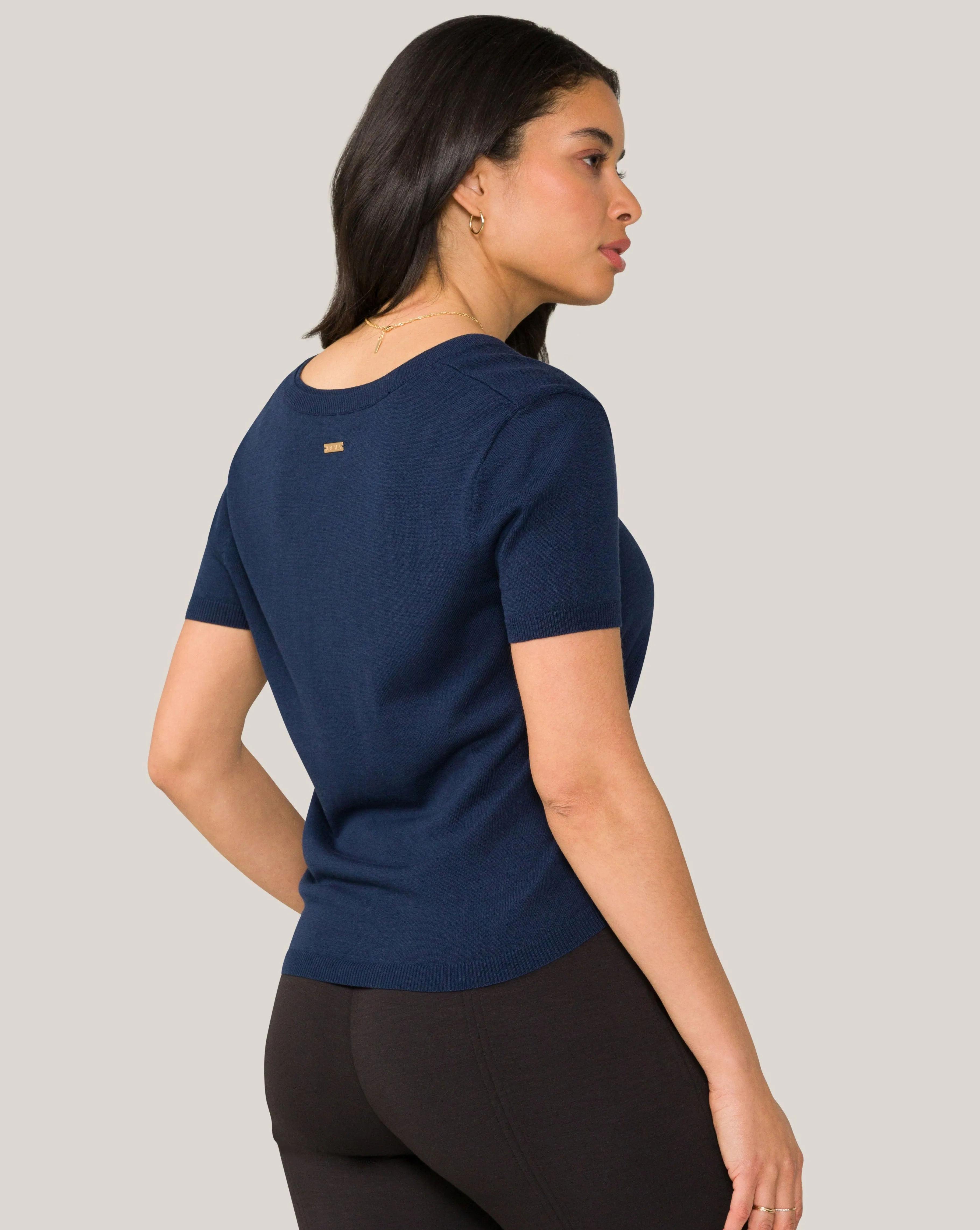 Vida Knit Tee Navy sold by Boston Proper product image thumbnail 2
