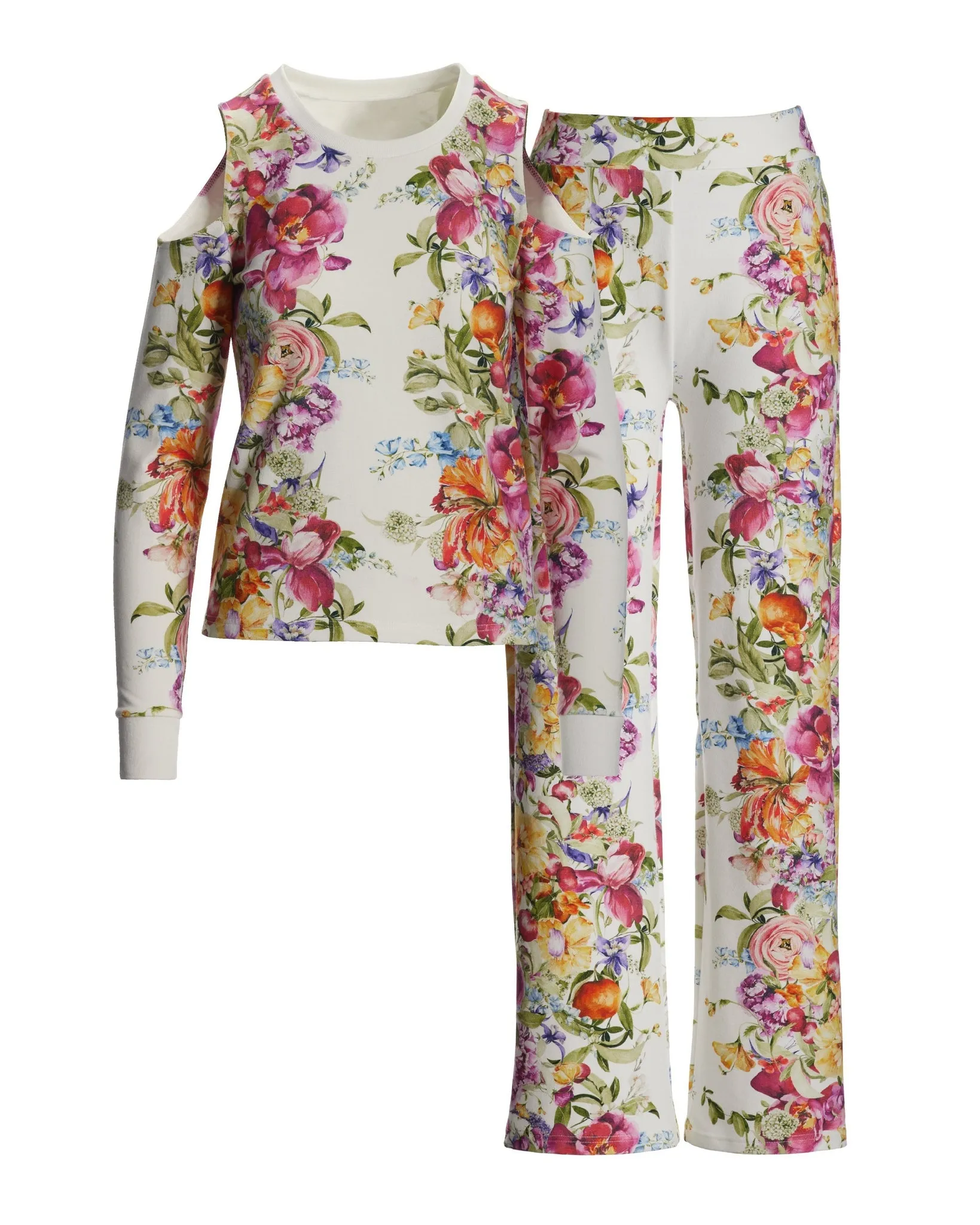 Vintage Garden Cold Shoulder Lounge Set Off white Multi sold by Boston Proper product image thumbnail 2