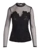Lace Mesh Knit Top Black sold by Boston Proper