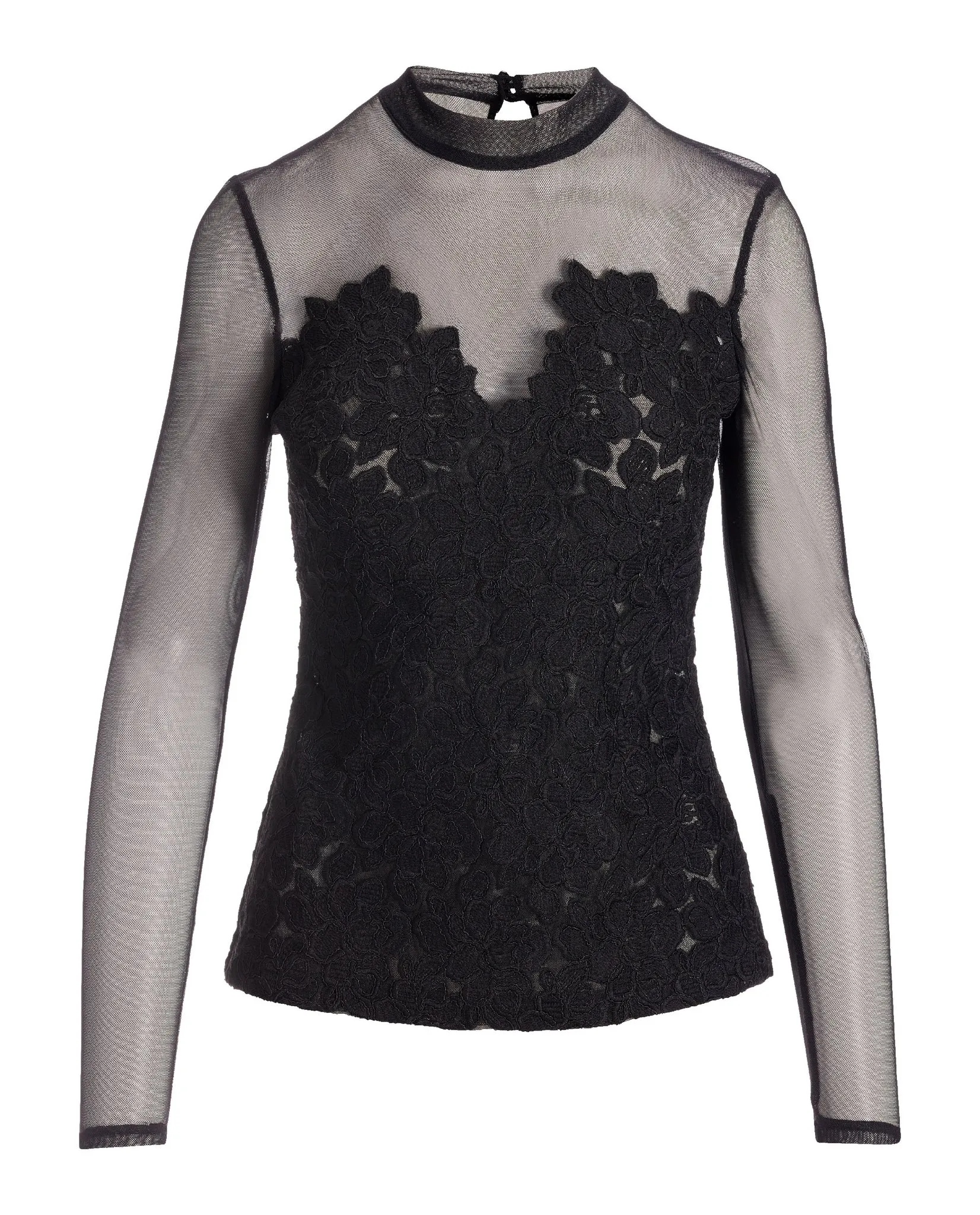 Lace Mesh Knit Top Black sold by Boston Proper product image thumbnail 2